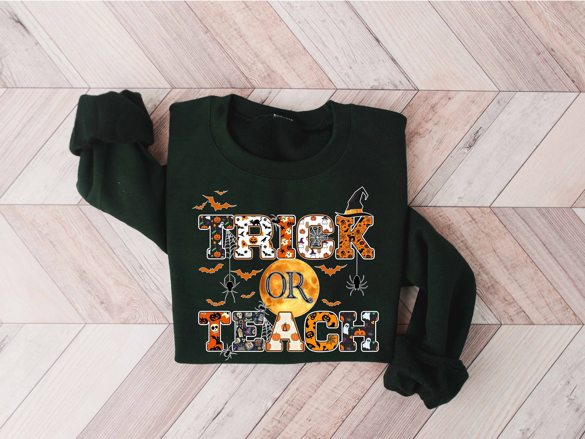 Halloween Trick Or Teach Spooky Funny Fall Appreciation Shirt image 1