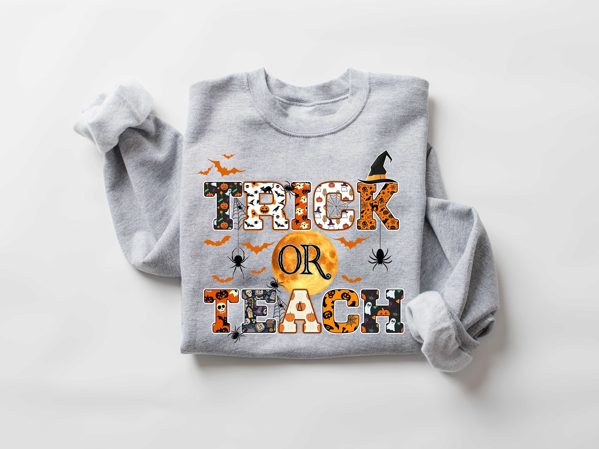 Halloween Trick Or Teach Spooky Funny Fall Appreciation Shirt image 2