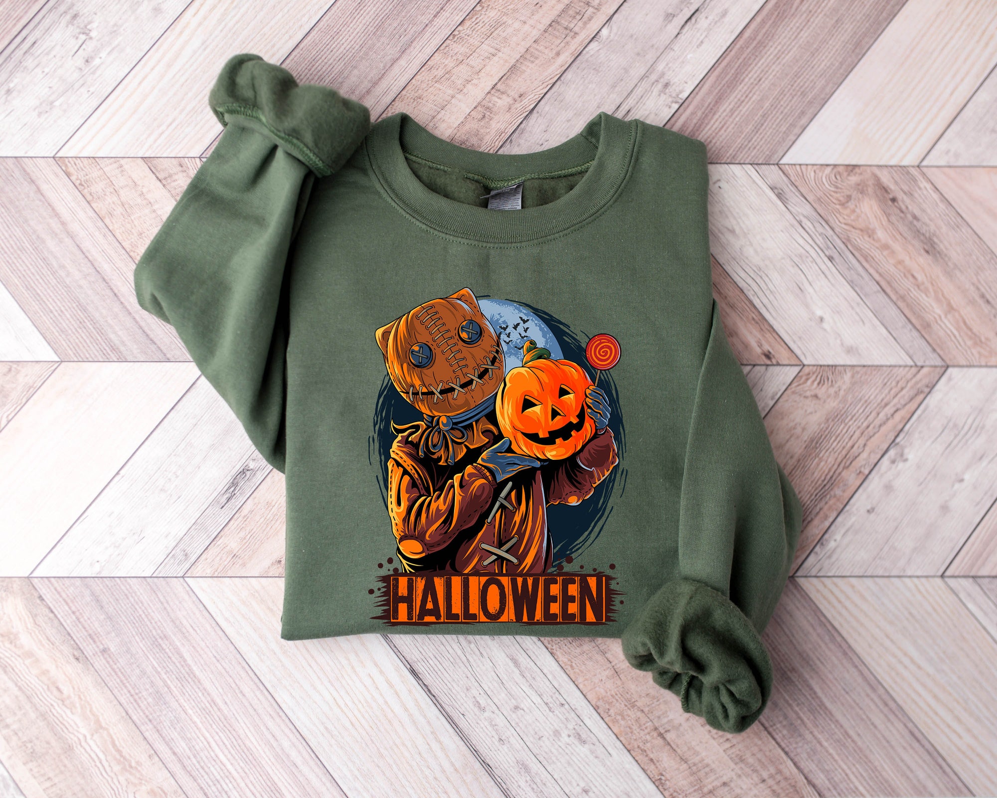 Pumpkin Man Halloween Sweatshirt image 2