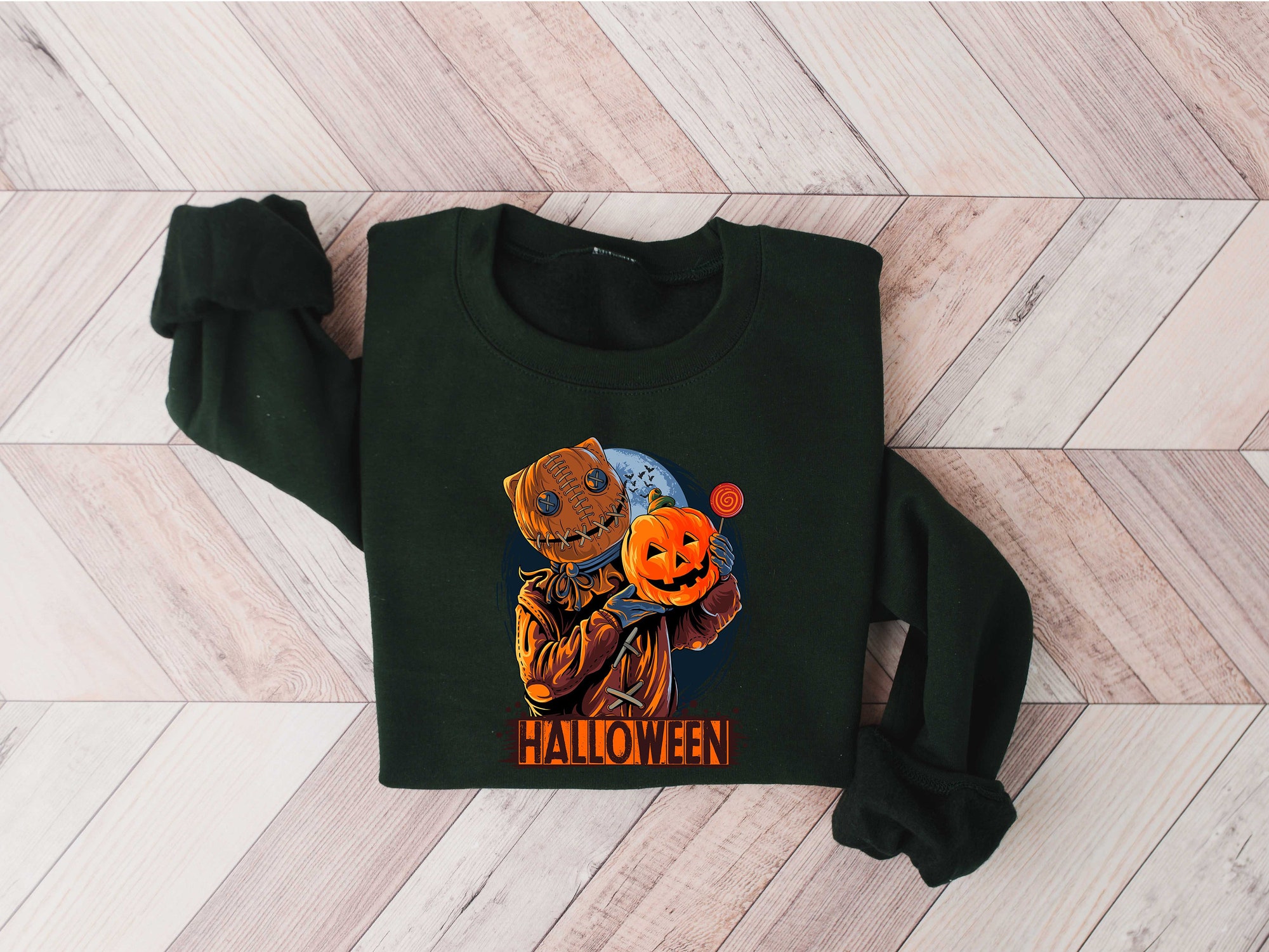 Pumpkin Man Halloween Sweatshirt image 3