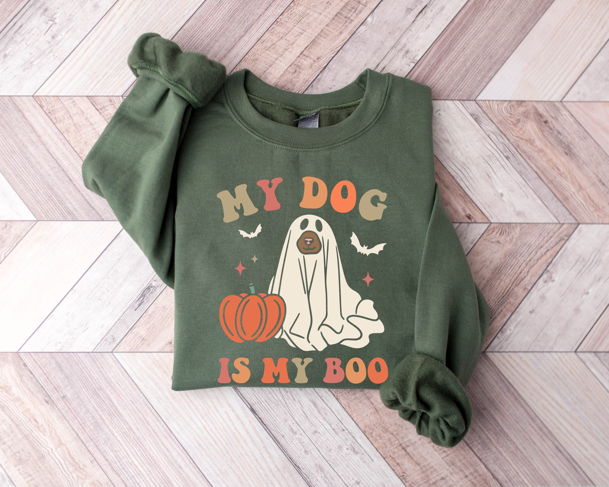 My Dog Is My Boo Sweatshirt - Dog Mom Halloween Shirt image 1