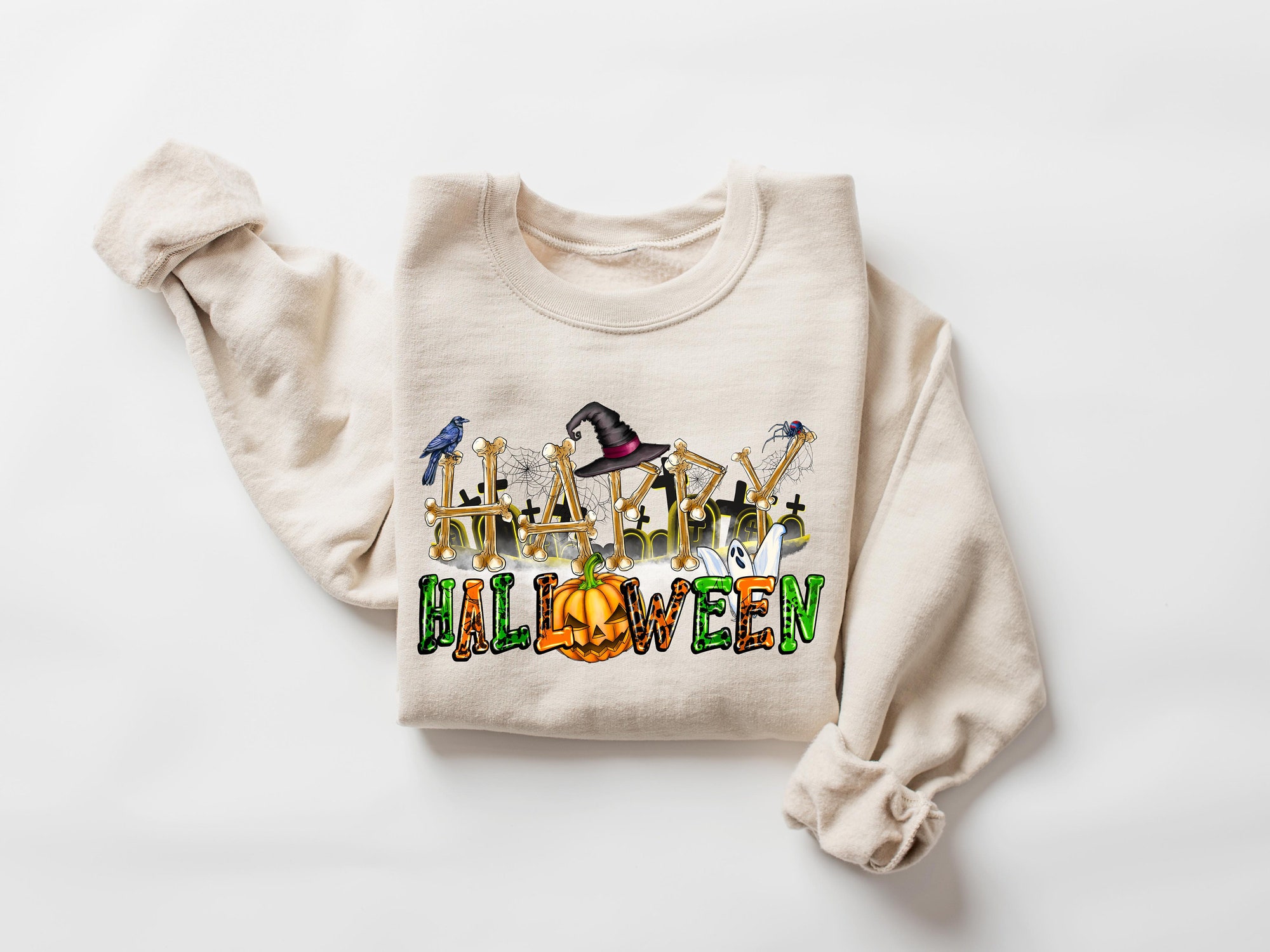 Happy Halloween Sweatshirt - Funny Women's Halloween Shirt image 3