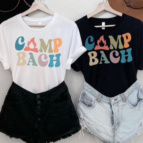 Custom Retro Camp Bachelorette & Bridesmaid Lake Tees image 0