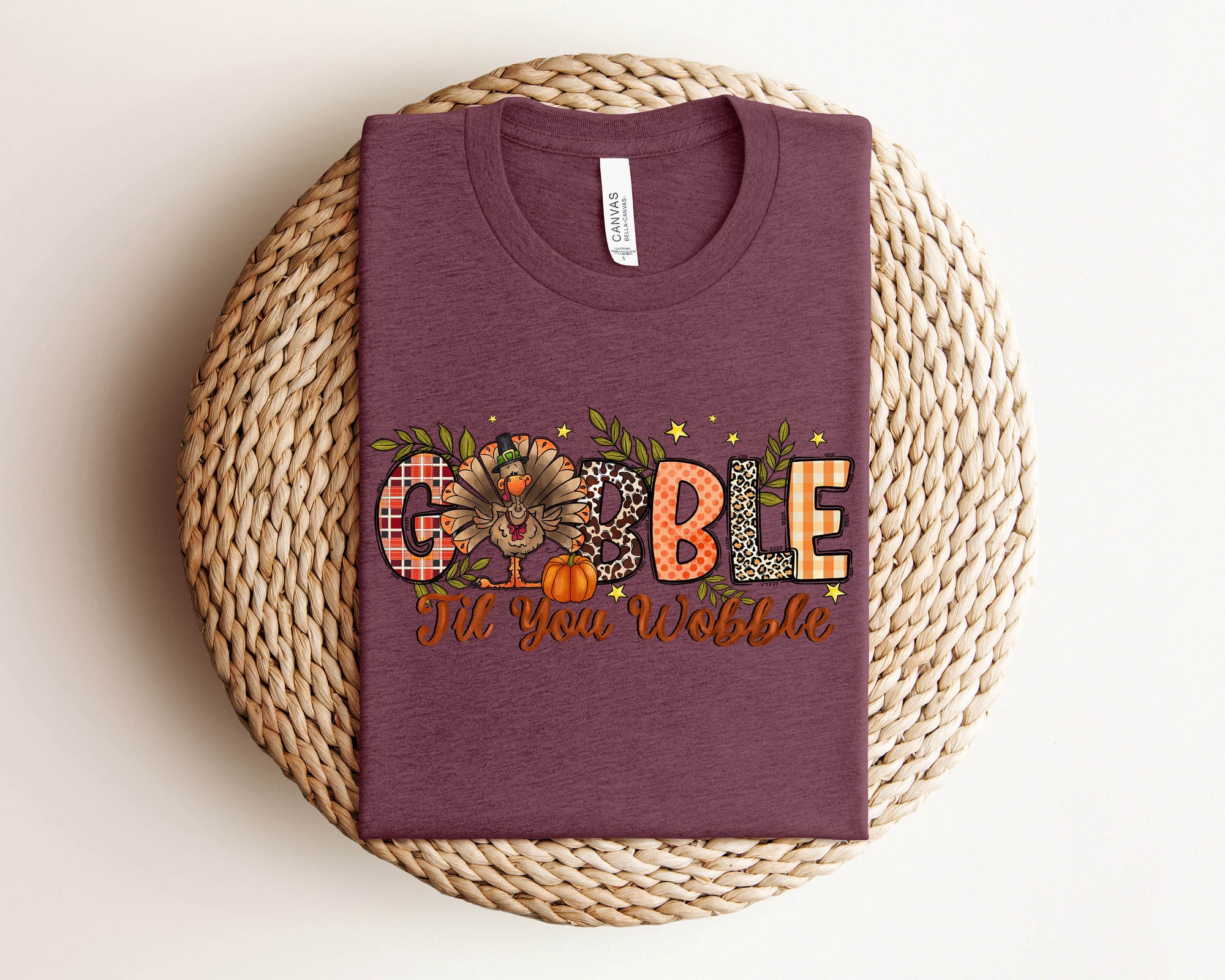 Gobble Gobble Til You Wobble Sweatshirt | Thanksgiving Turkey Shirt image 2