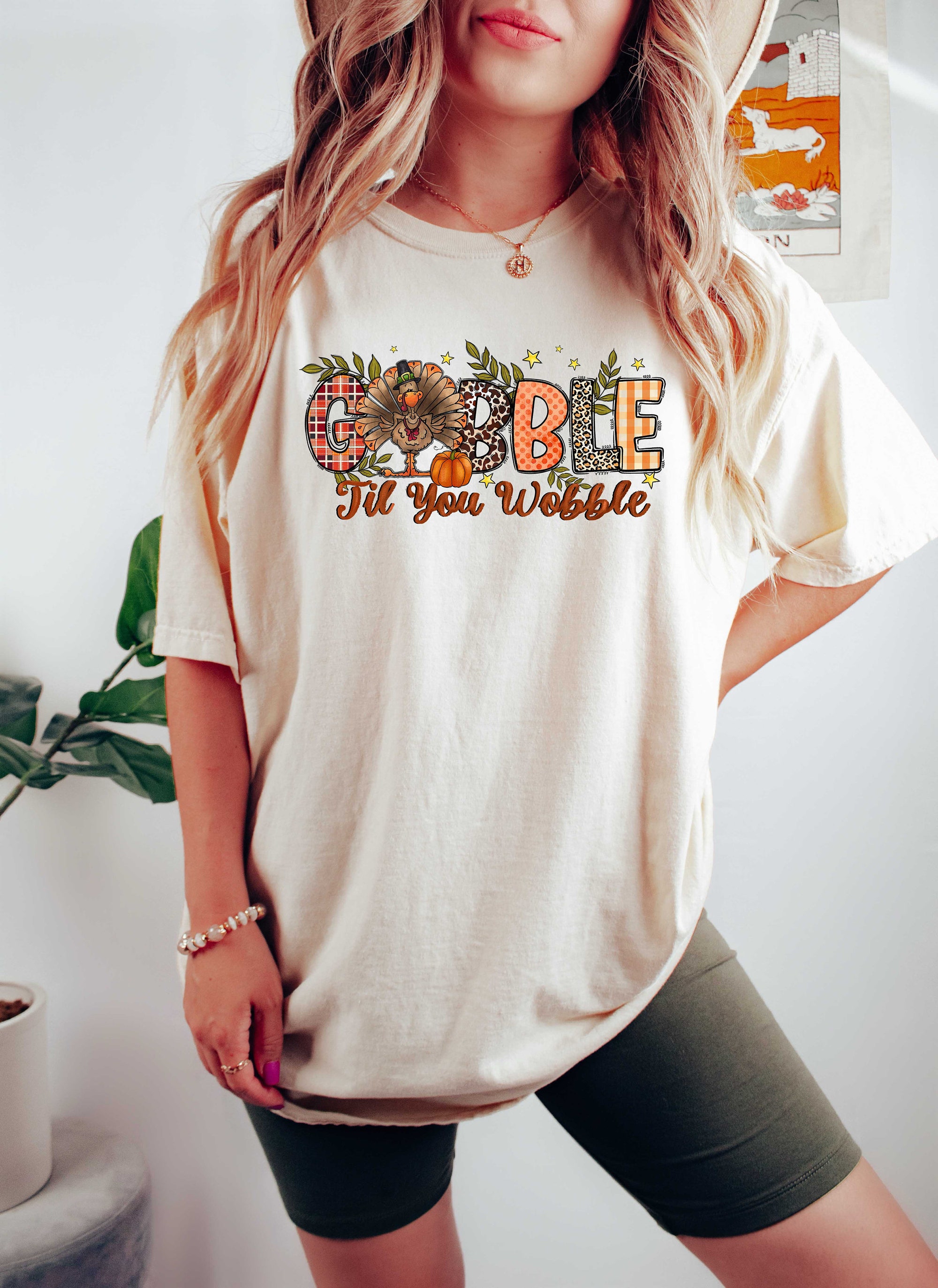 Gobble Gobble Til You Wobble Sweatshirt | Thanksgiving Turkey Shirt image 3