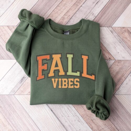 Fall Vibes Sweatshirt Halloween Sweatshirt Fall Leopard Sweatshirt image 0