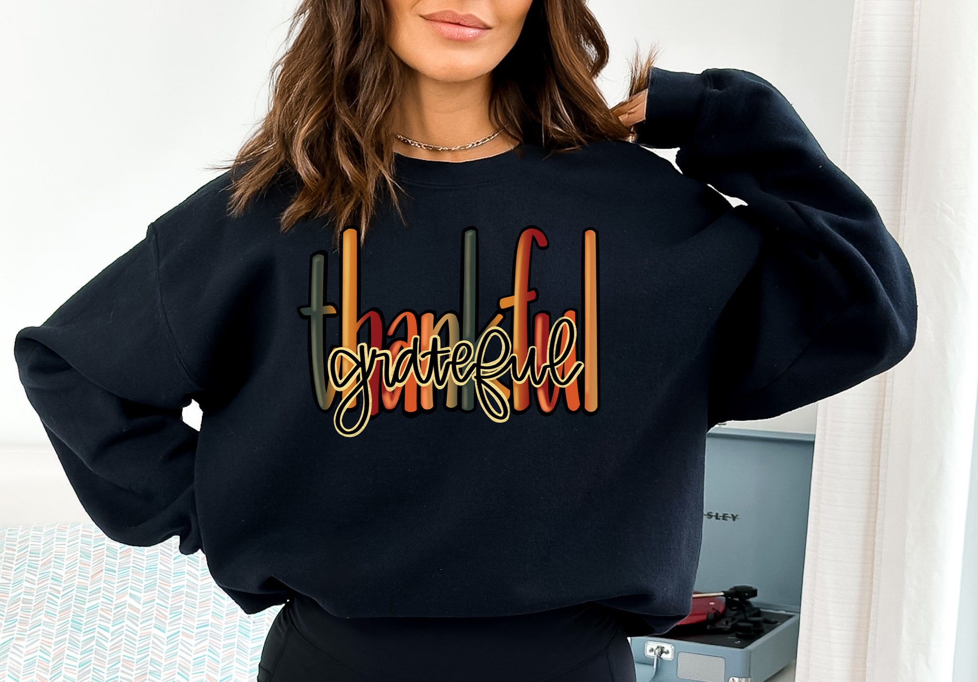 Thankful Grateful Blessed Sweatshirt | Thanksgiving Gift image 2