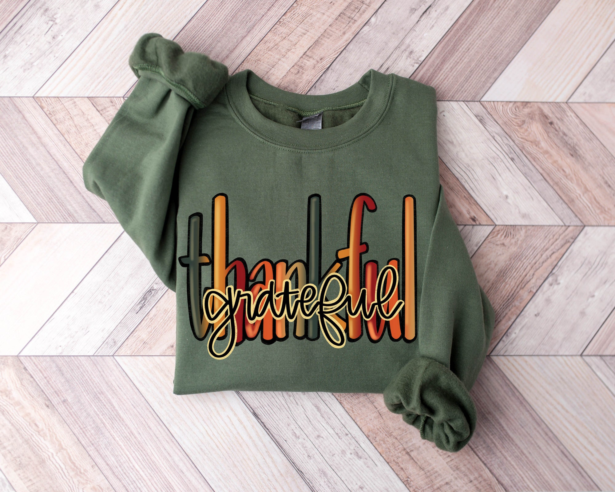 Thankful Grateful Blessed Sweatshirt | Thanksgiving Gift image 0