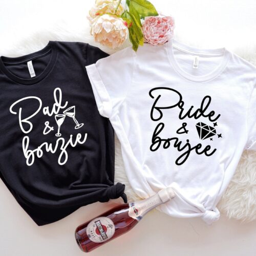 Bride & Boujee Tees: Bachelorette Bridal Shower Engagement Shirts image 0