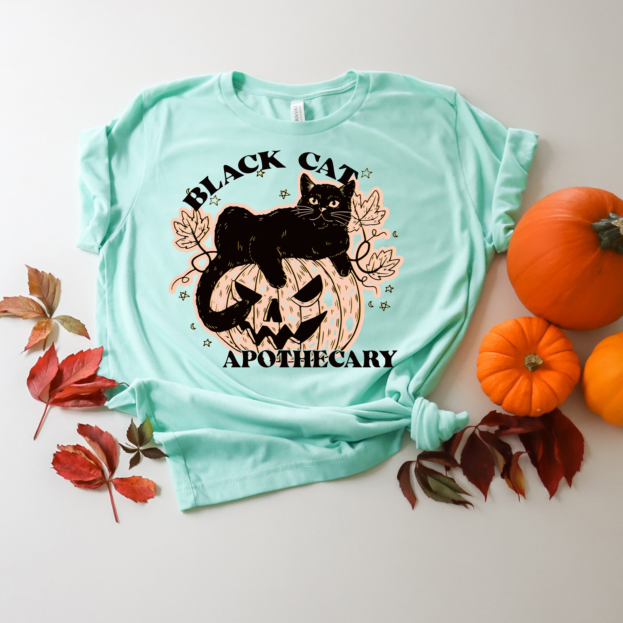 Boo! Cat Lovers' Halloween: Spooky Black & Ghost Cat Tee image 2