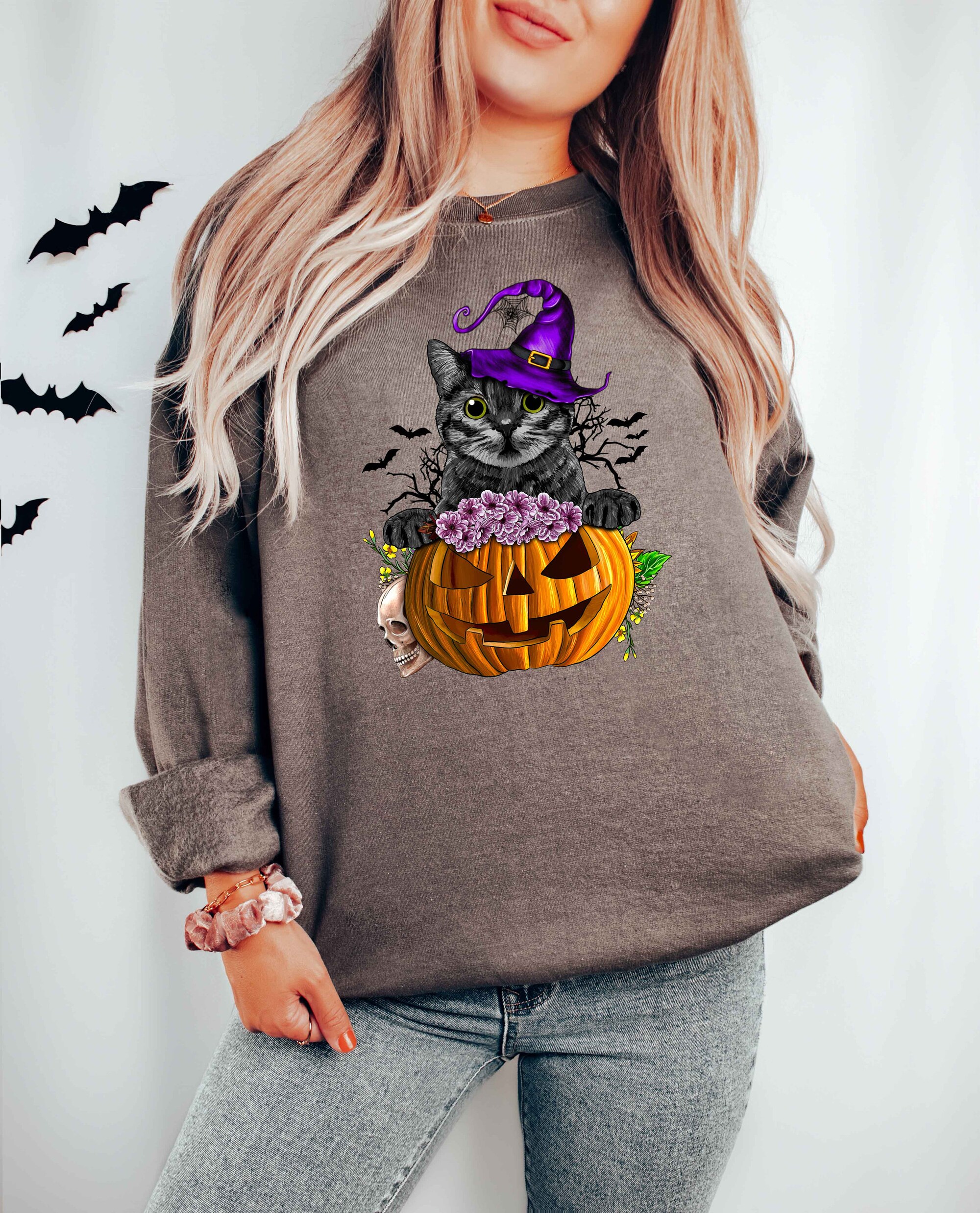 Halloween Sweatshirt: Cat Lover Shirt image 3