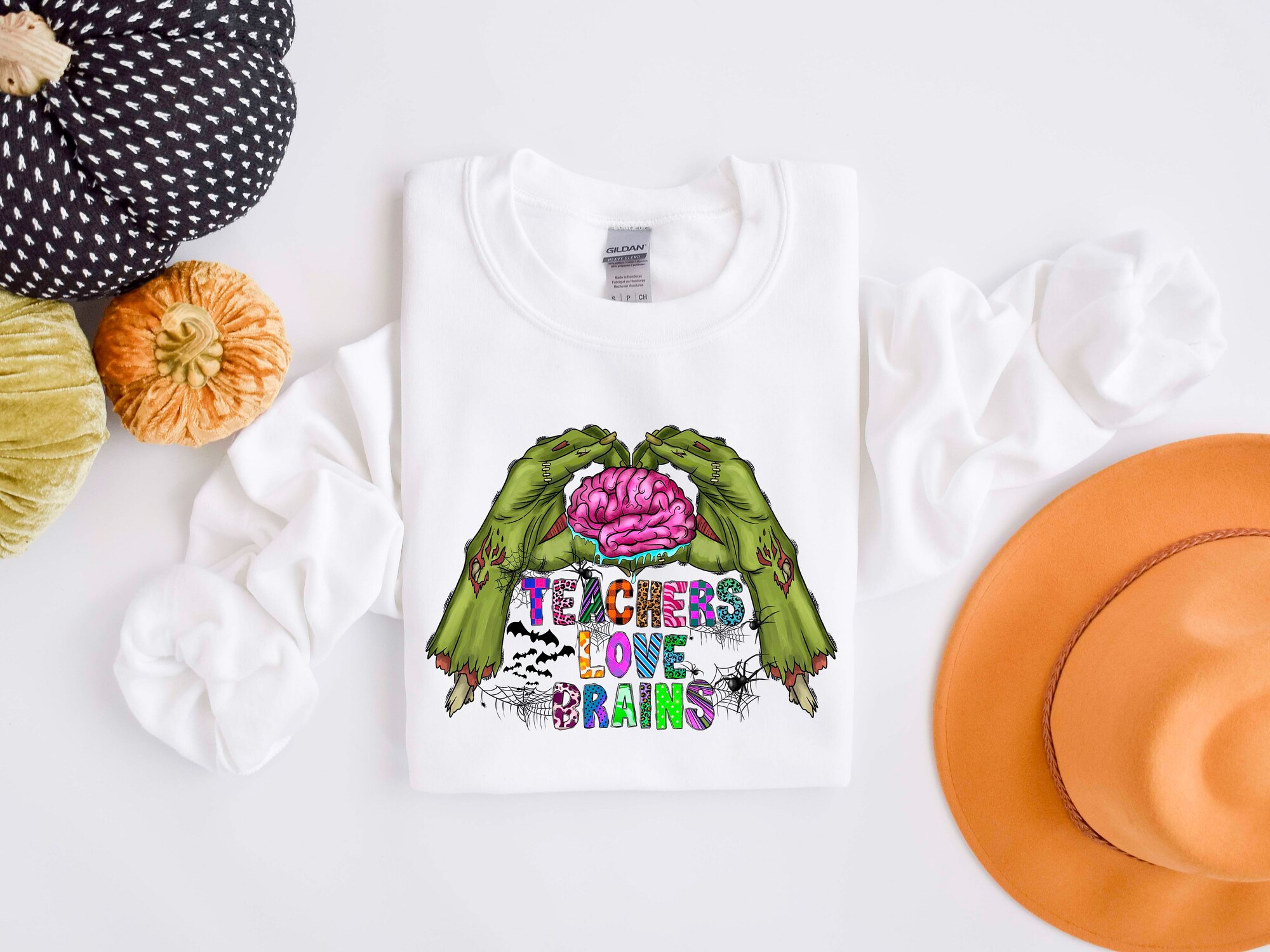 Teacher's Love Brains Halloween Teacher Back to School Shirt image 3