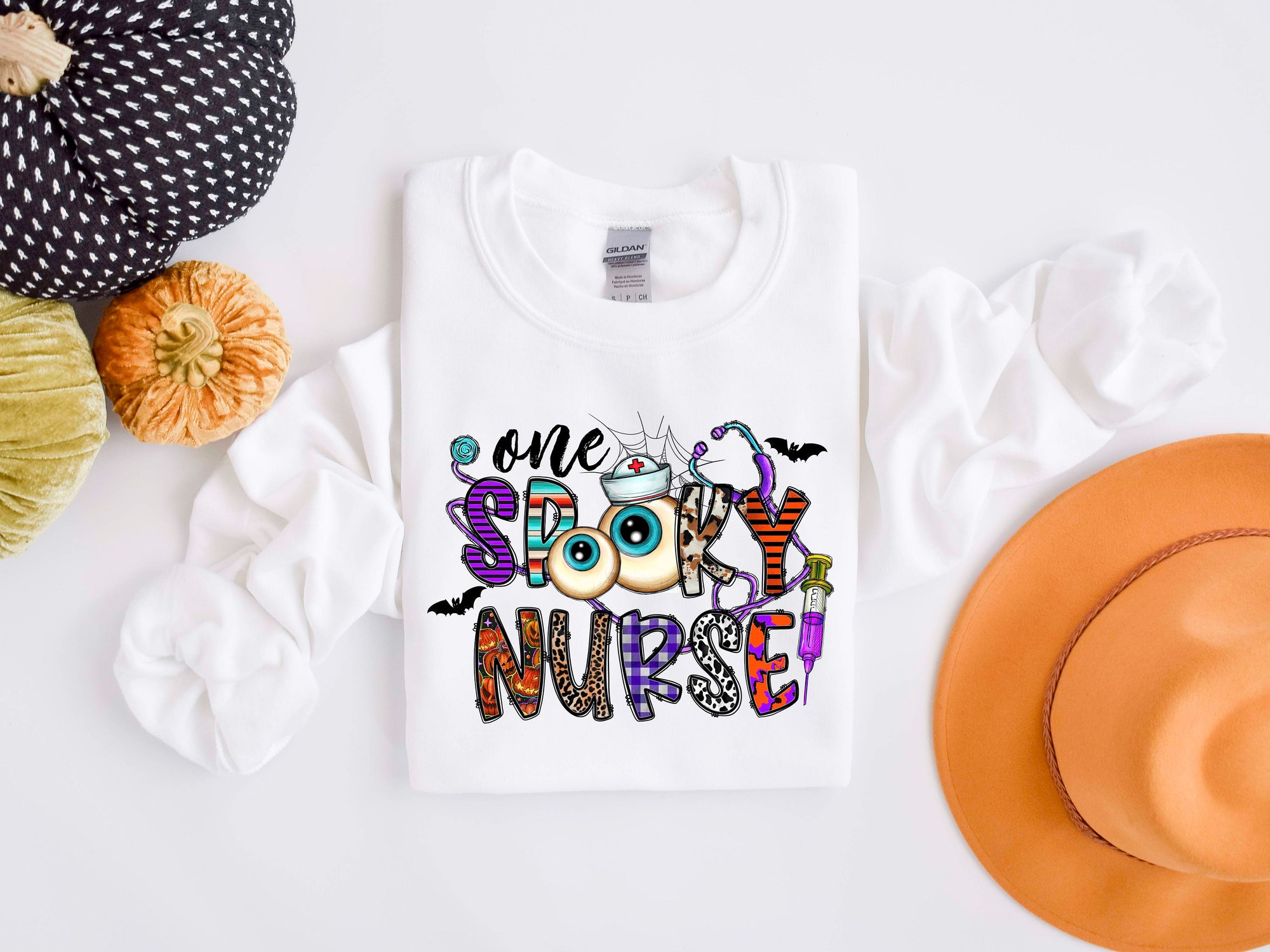 One Spooky Nurse Halloween Sweatshirt image 2