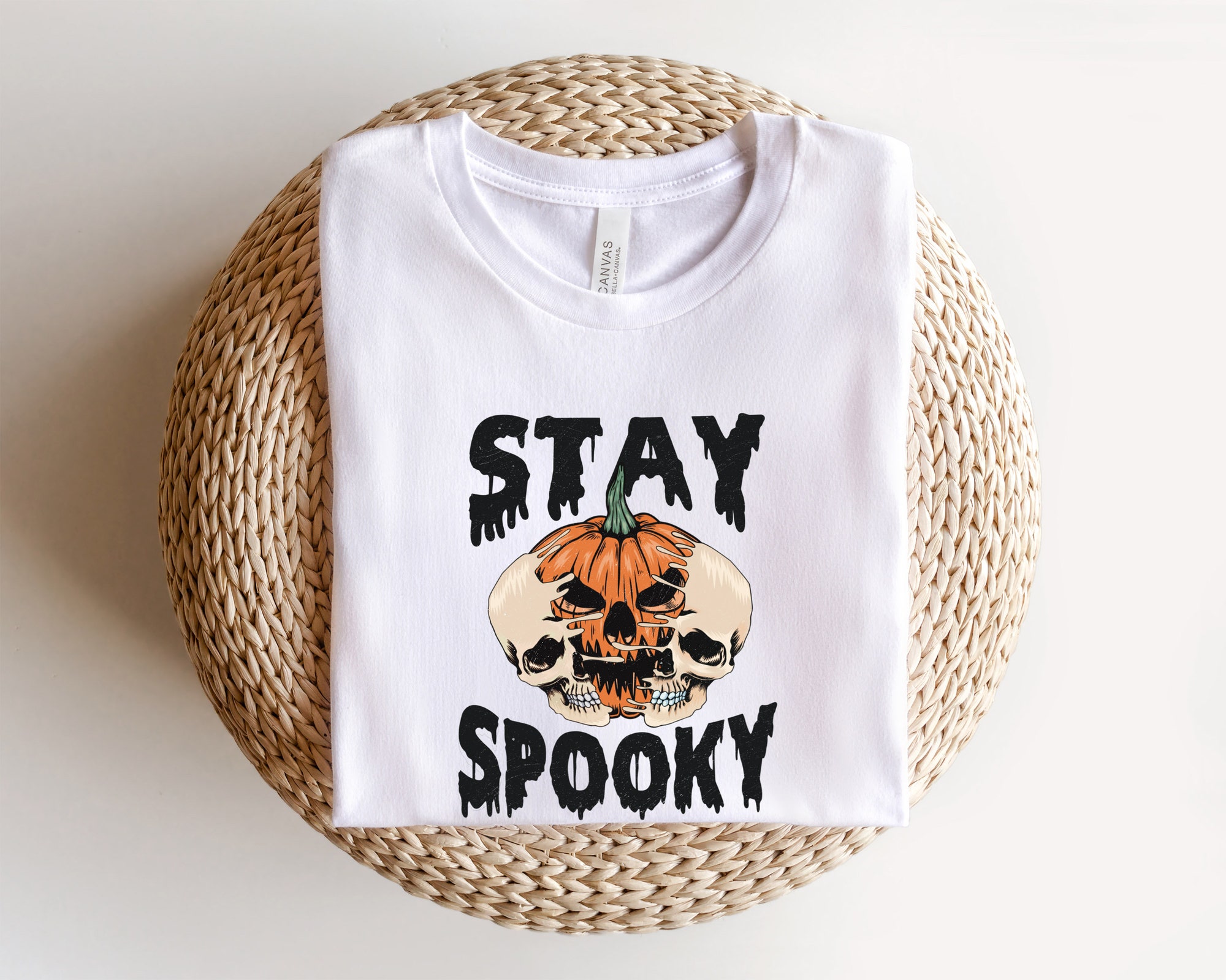 Skull Hoodie - Retro Stay Spooky Halloween Skeleton Sweatshirt image 2