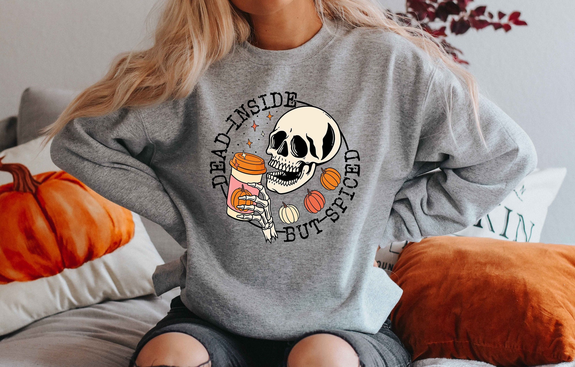 Dead Inside But Spiced Halloween Shirt image 0