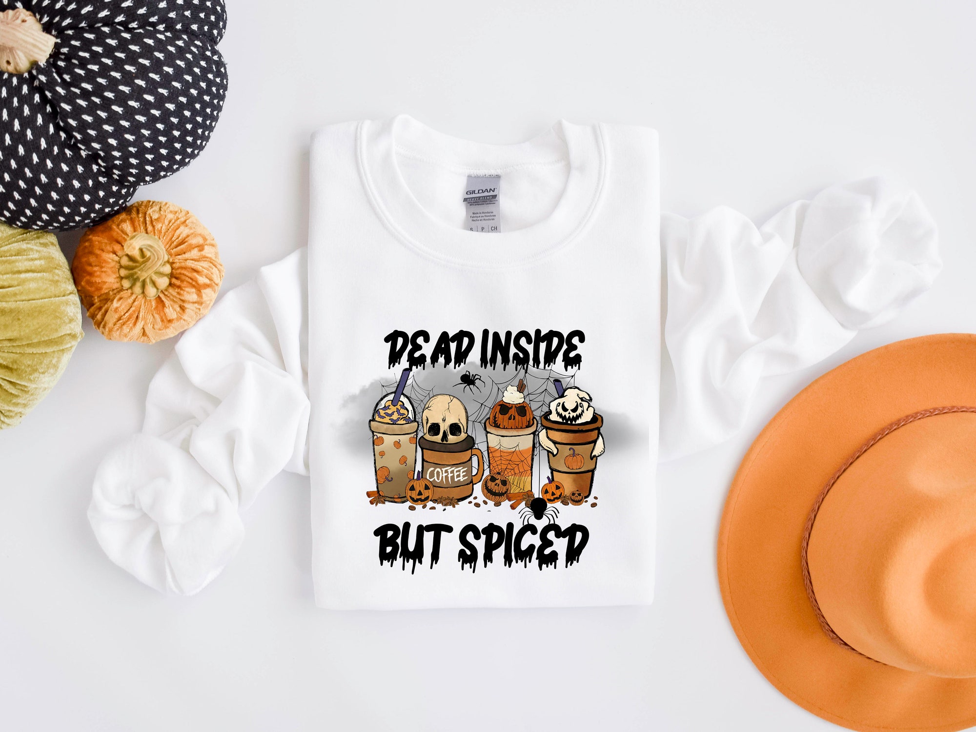 Dead Inside But Spiced Halloween Skeleton Shirt image 1