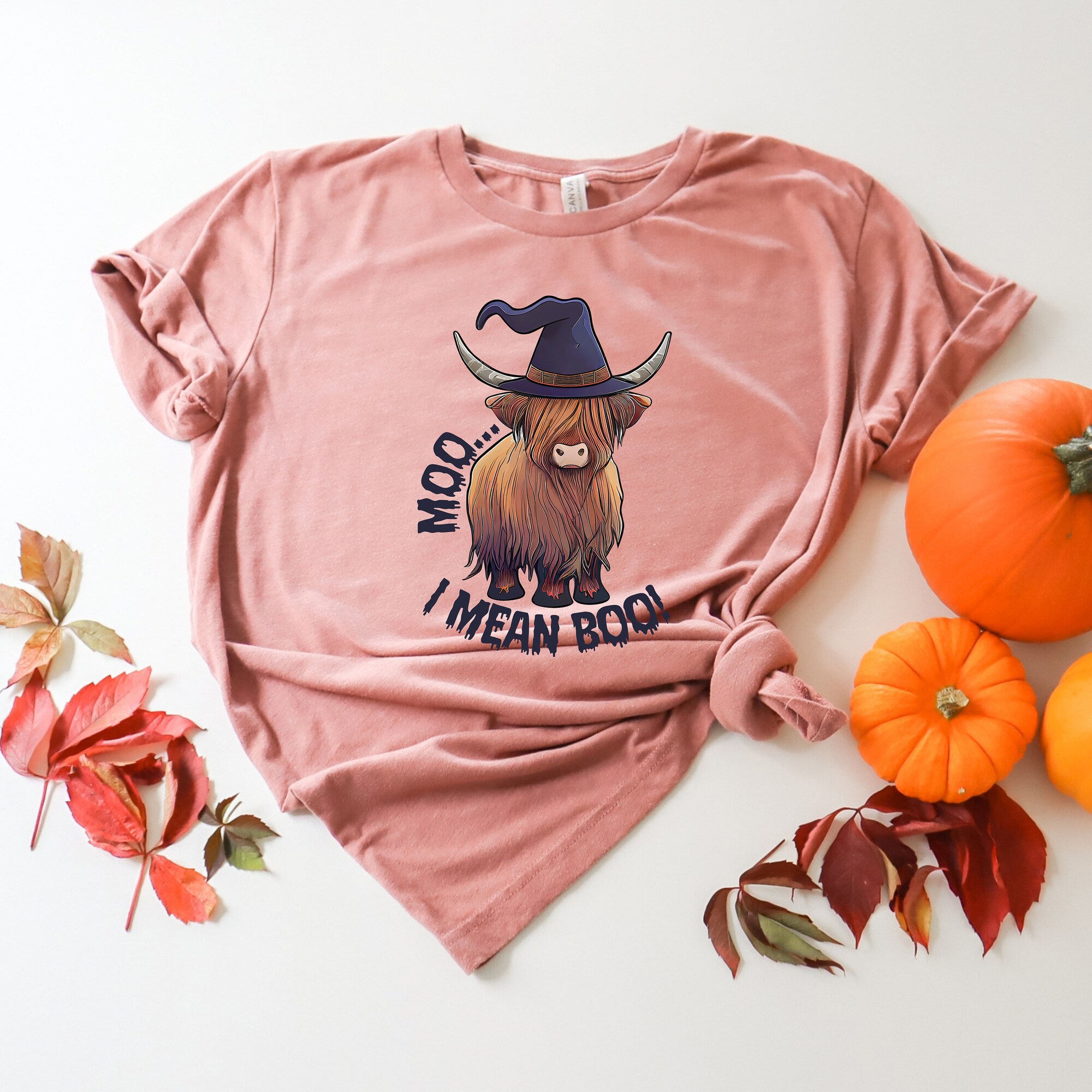 Moo I Mean Boo: Fun Cow Ghost Halloween Matching Shirts image 3