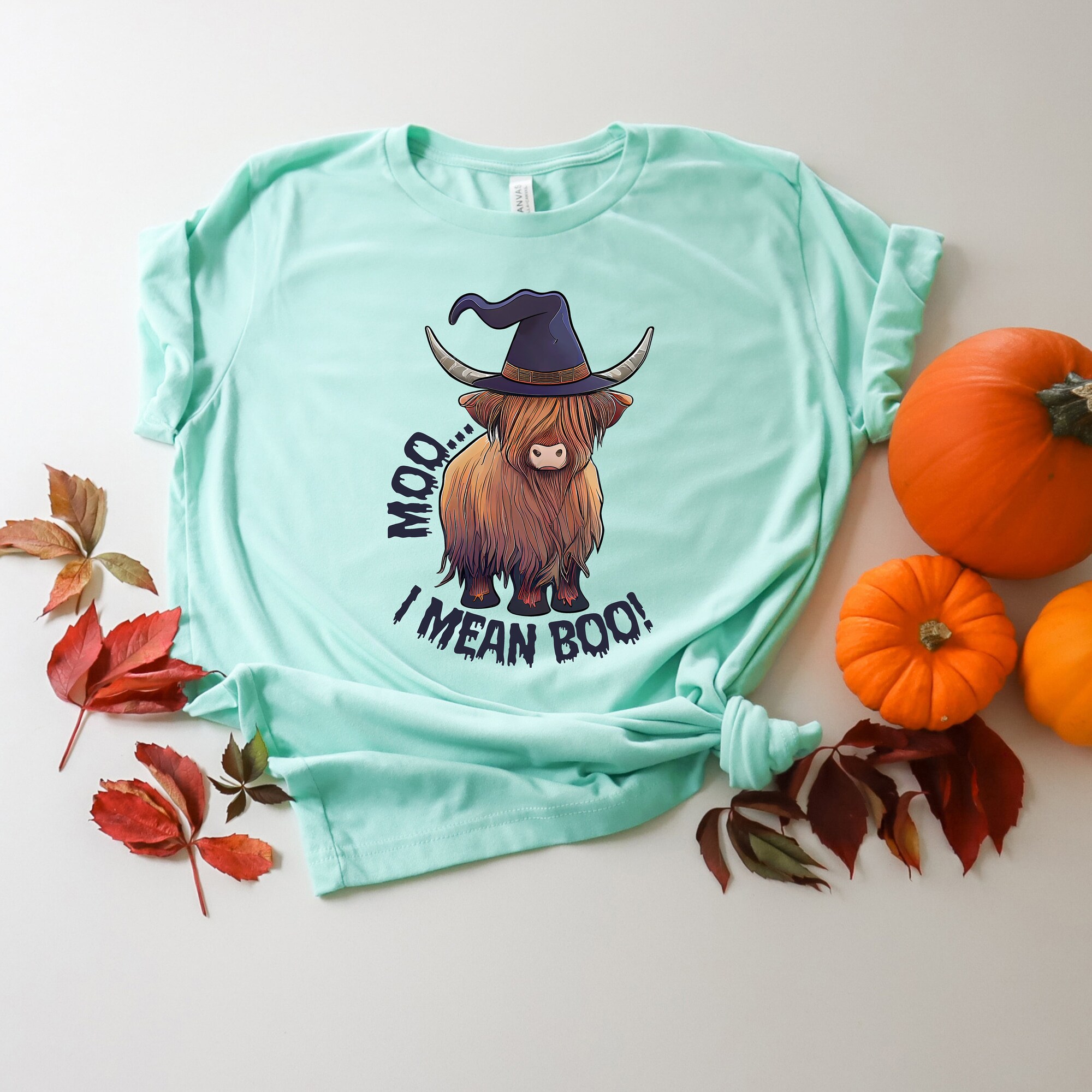 Moo I Mean Boo: Fun Cow Ghost Halloween Matching Shirts image 2