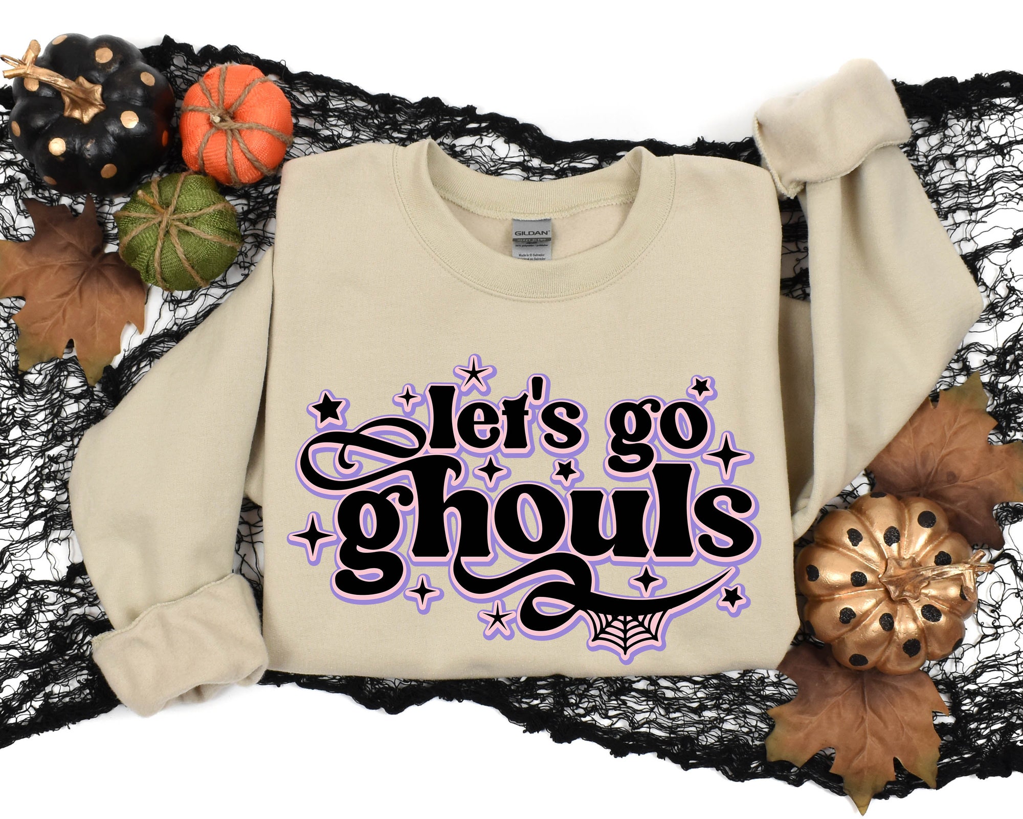 Let's Go Ghouls Vintage Halloween Retro Fall Tee image 2