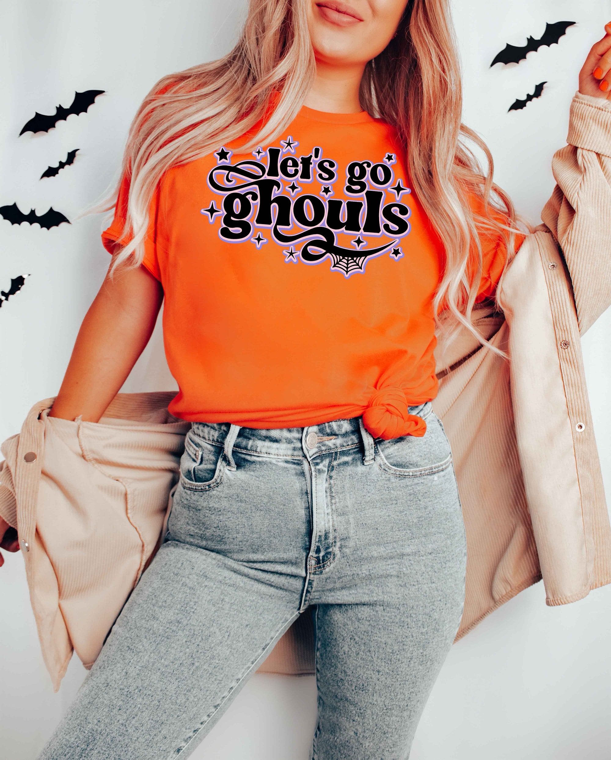 Let's Go Ghouls Vintage Halloween Retro Fall Tee image 3