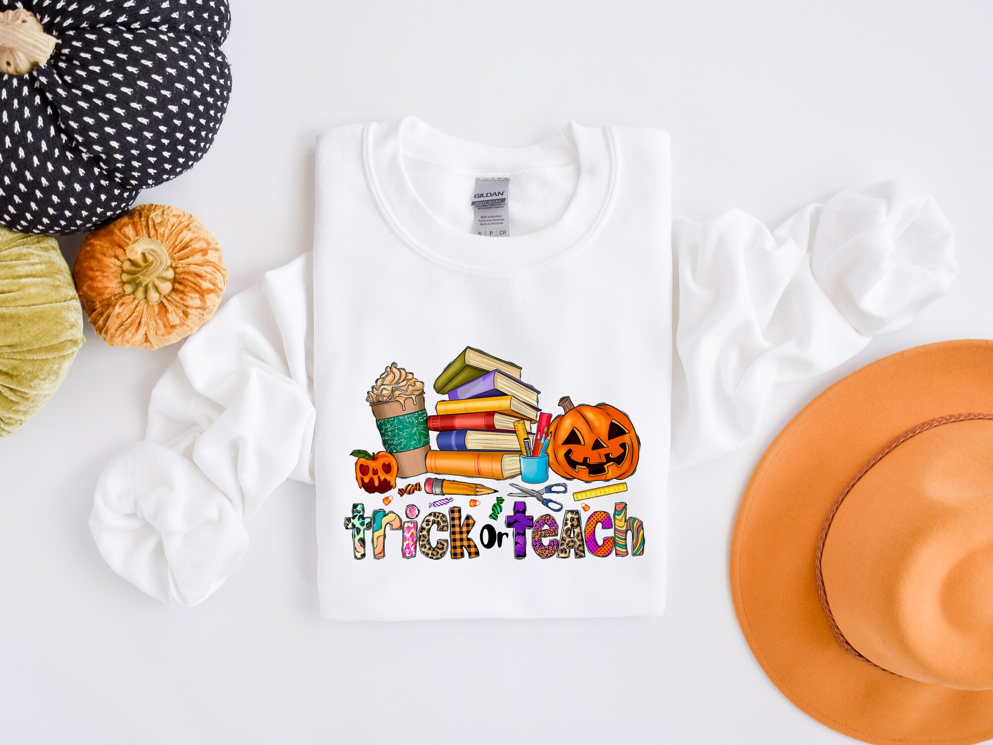 Trick Or Teach Halloween Teacher Sweatshirt image 4