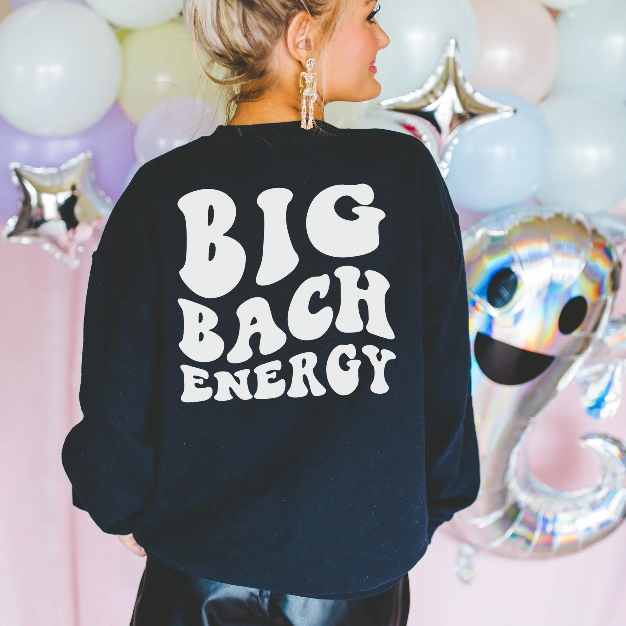 Big Bride Bach Energy: Custom Retro & Personalized Party Sweatshirts Groovy Retro Bachelorette image 6