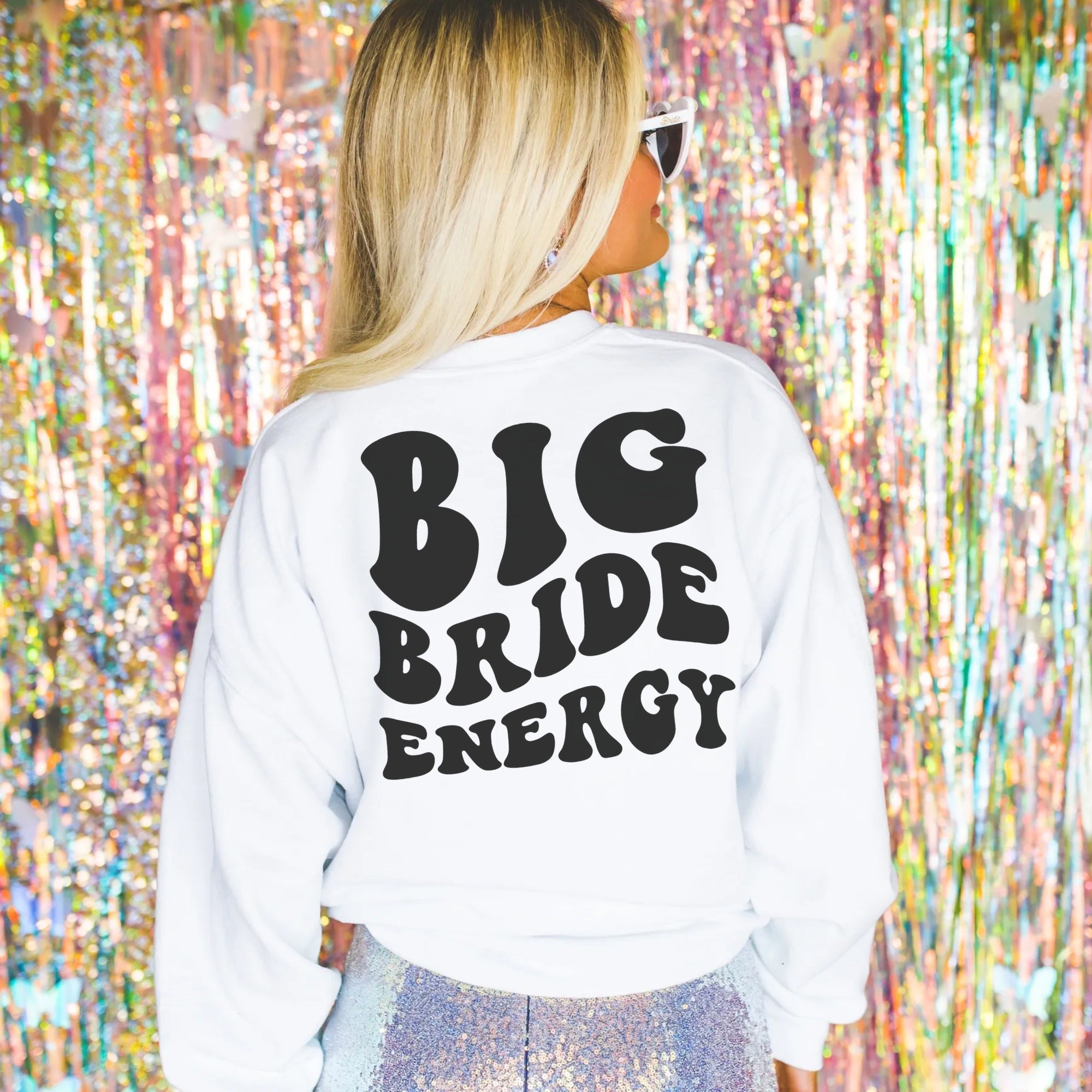 Big Bride Bach Energy: Custom Retro & Personalized Party Sweatshirts Groovy Retro Bachelorette image 1