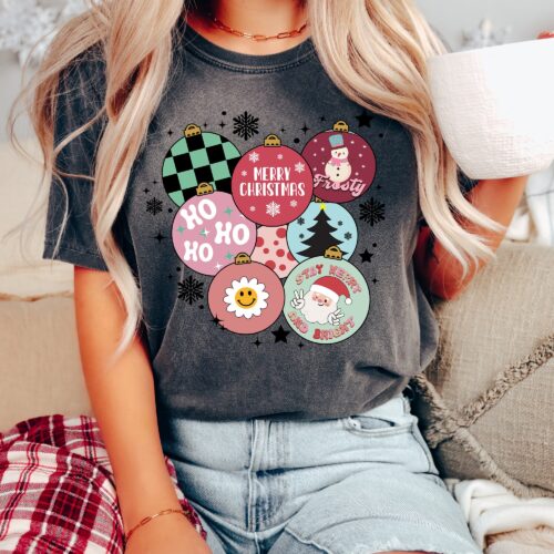 Retro Christmas Tee & Sweatshirt: Ornaments & Holiday Fun image 0