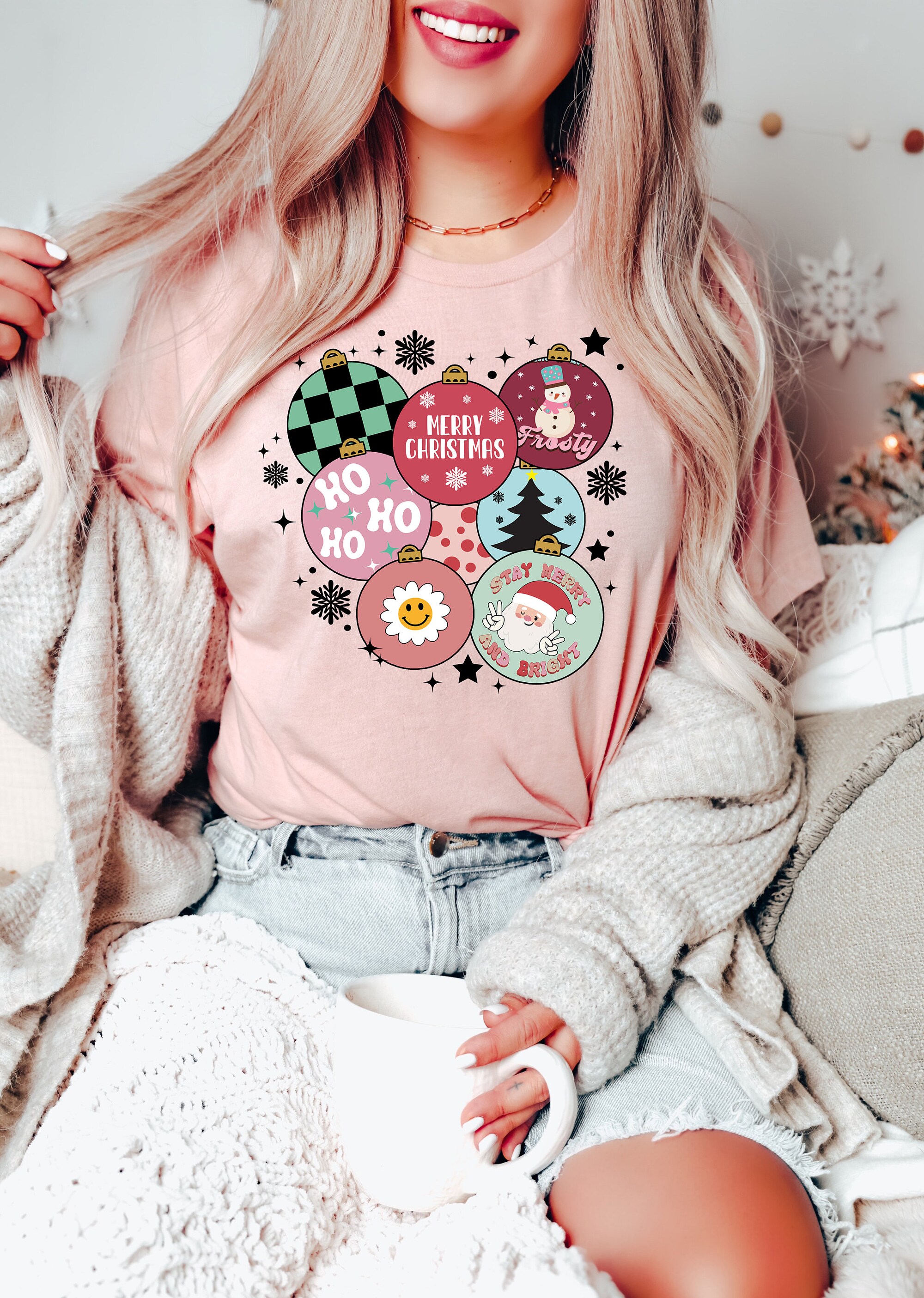 Retro Christmas Tee & Sweatshirt: Ornaments & Holiday Fun image 3