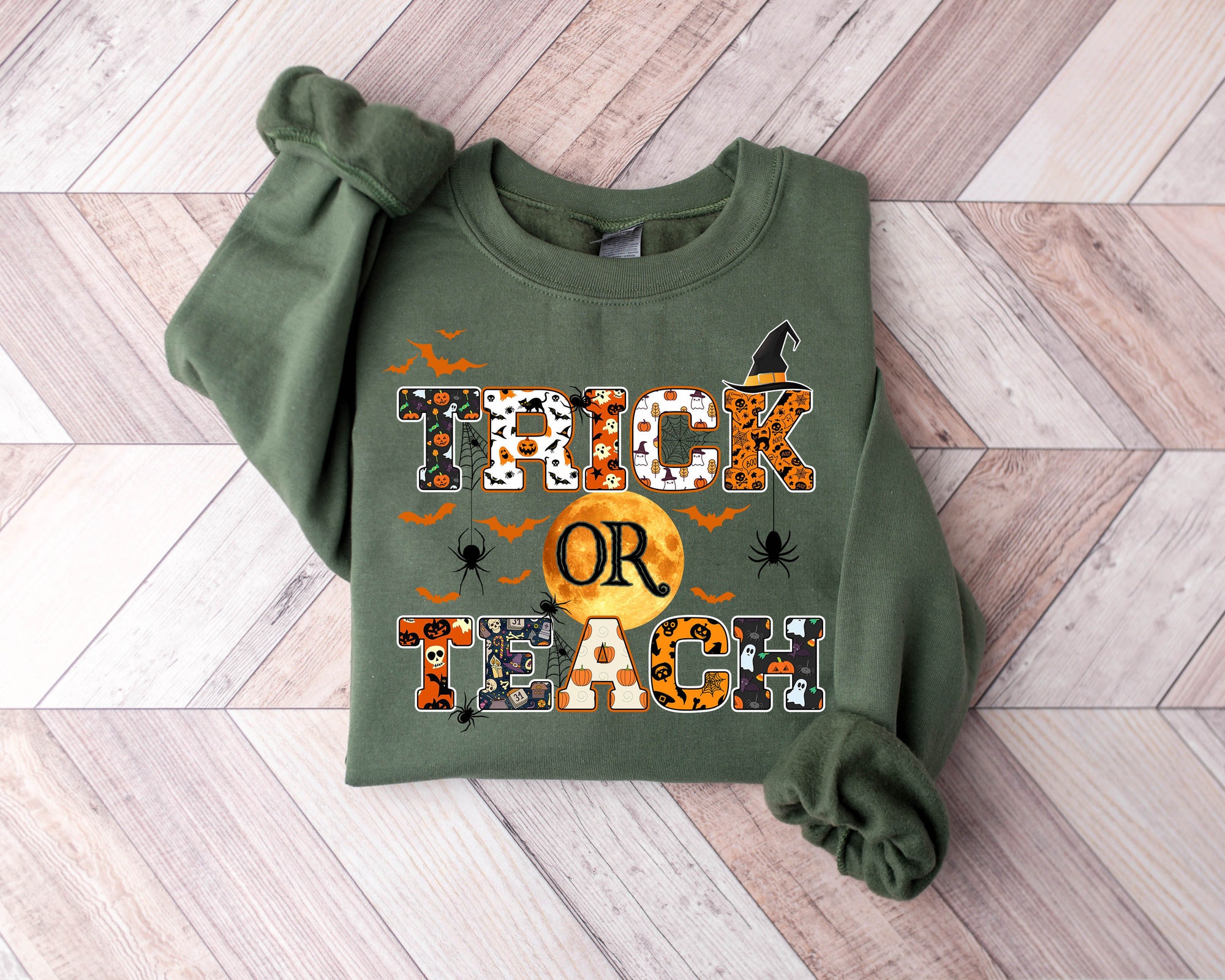 Halloween Trick Or Teach Spooky Funny Fall Appreciation Shirt image 3