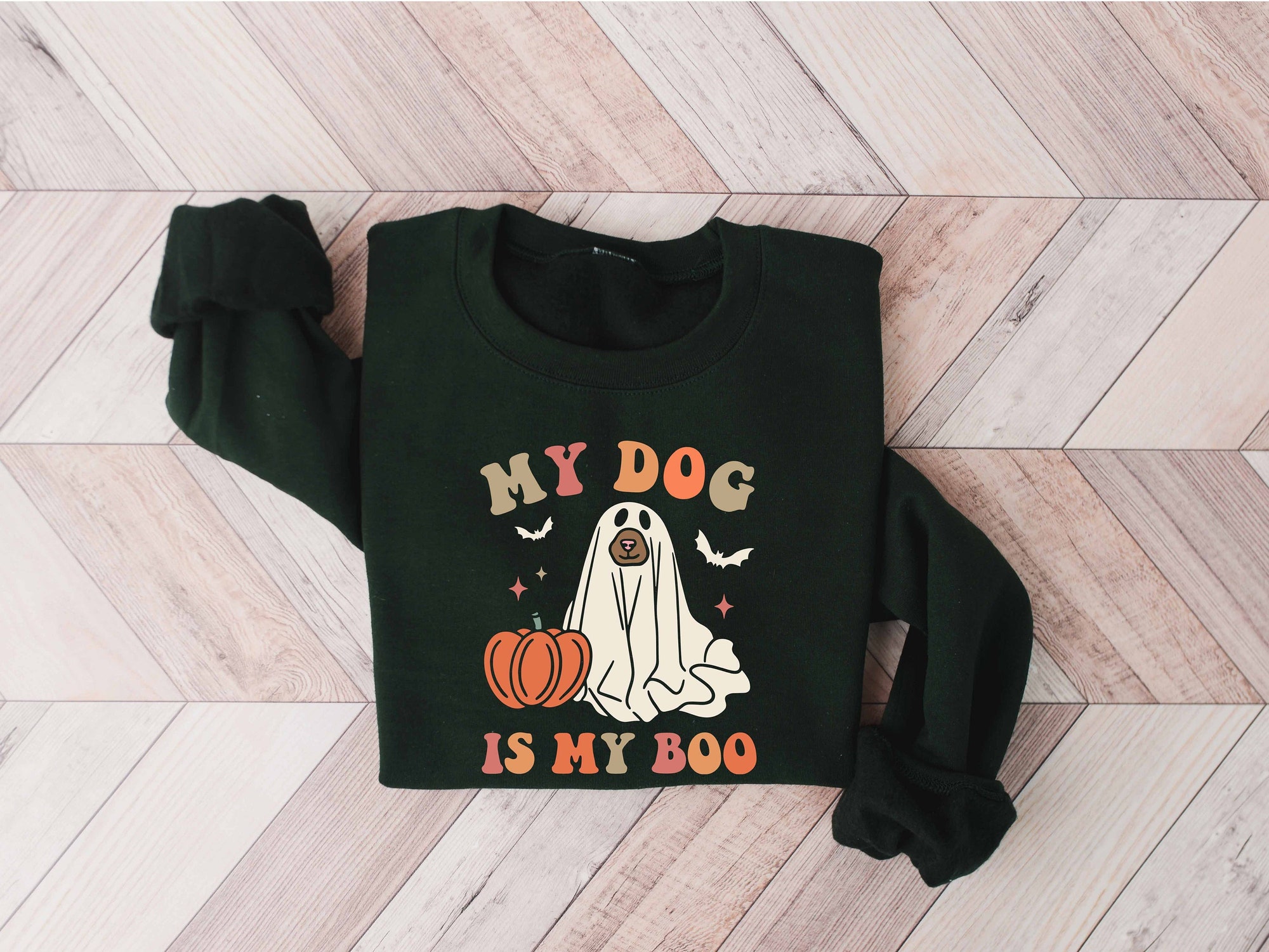 My Dog Is My Boo Sweatshirt - Dog Mom Halloween Shirt image 0