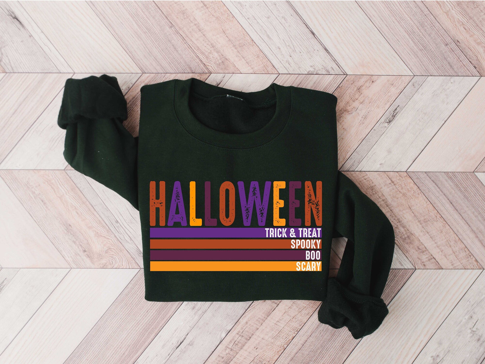 Halloween Trick or Treat Sweatshirt: Funny Retro Halloween Shirt image 2