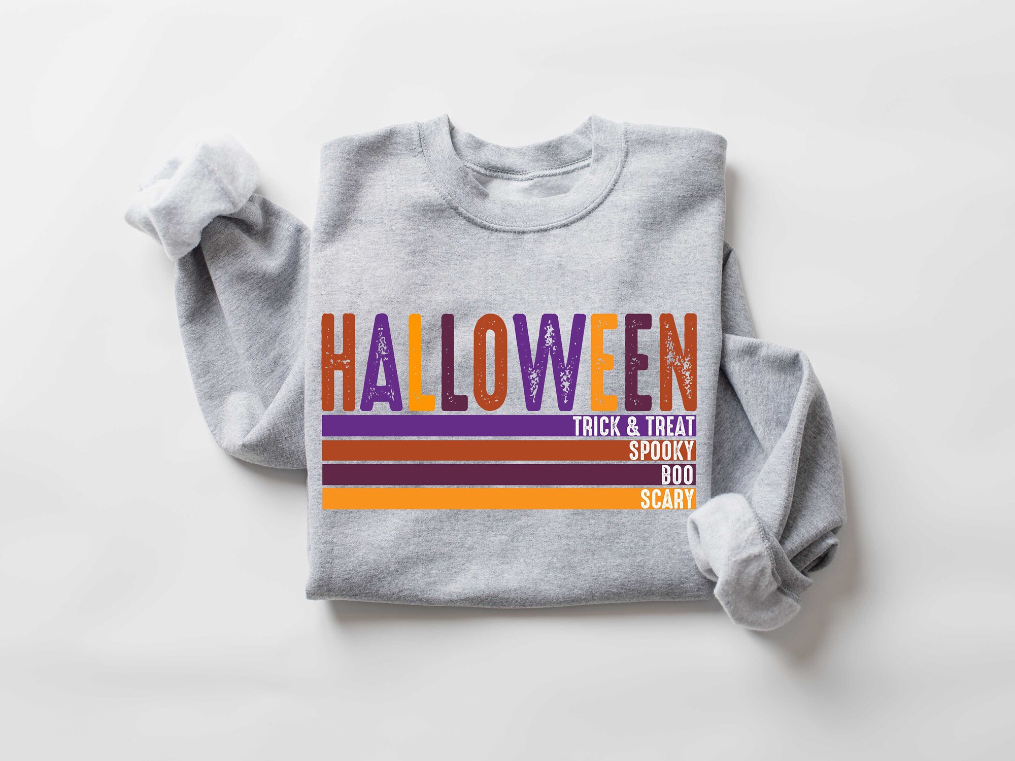 Halloween Trick or Treat Sweatshirt: Funny Retro Halloween Shirt image 1