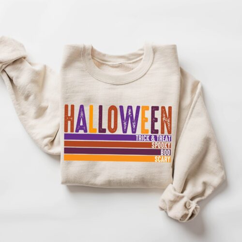 Halloween Trick or Treat Sweatshirt: Funny Retro Halloween Shirt image 0