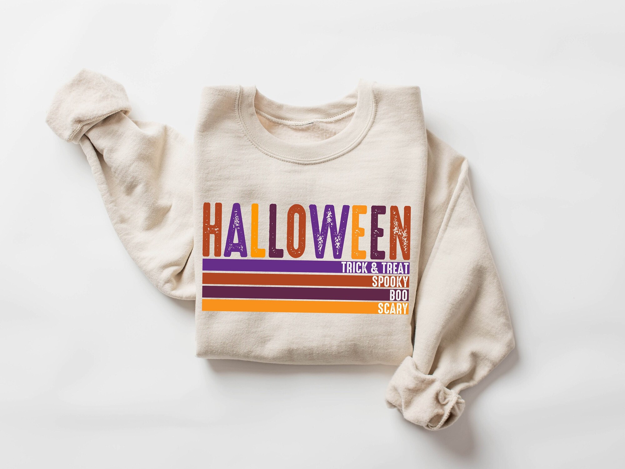 Halloween Trick or Treat Sweatshirt: Funny Retro Halloween Shirt image 0
