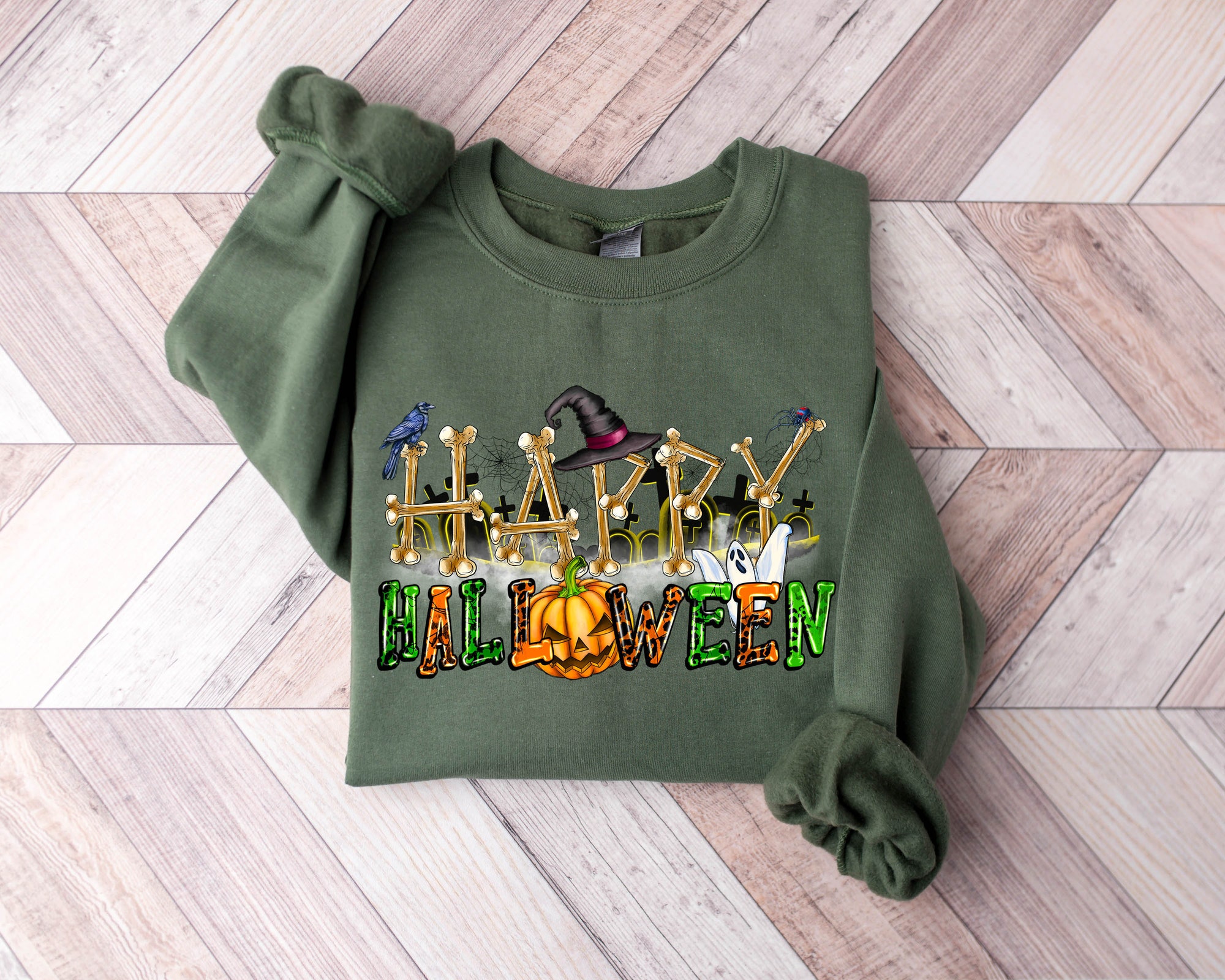 Happy Halloween Sweatshirt - Funny Women's Halloween Shirt image 2