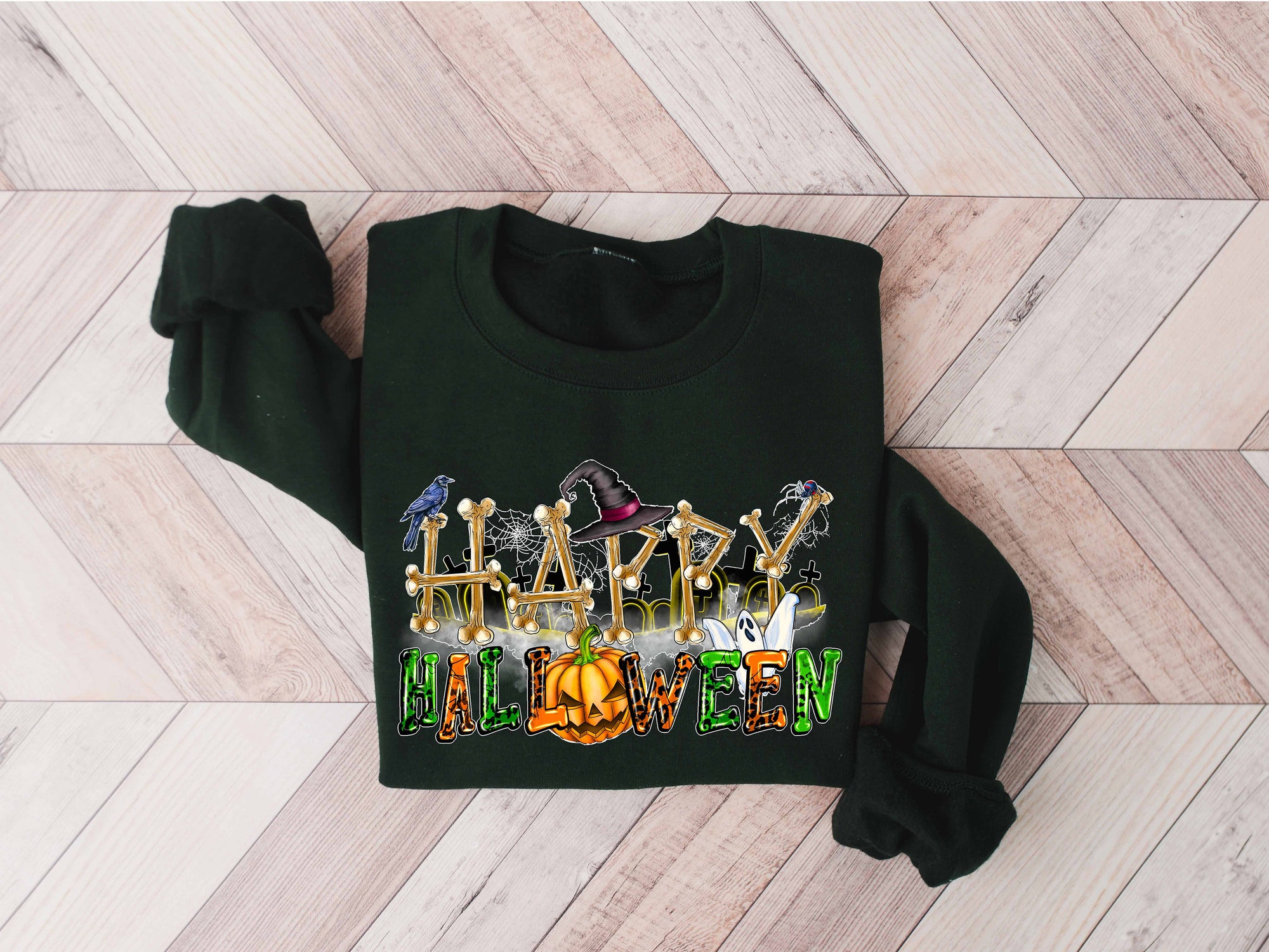 Happy Halloween Sweatshirt - Funny Women's Halloween Shirt image 0