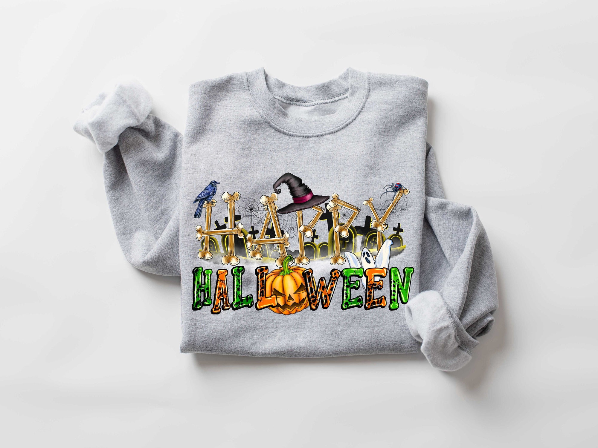 Happy Halloween Sweatshirt - Funny Women's Halloween Shirt image 1