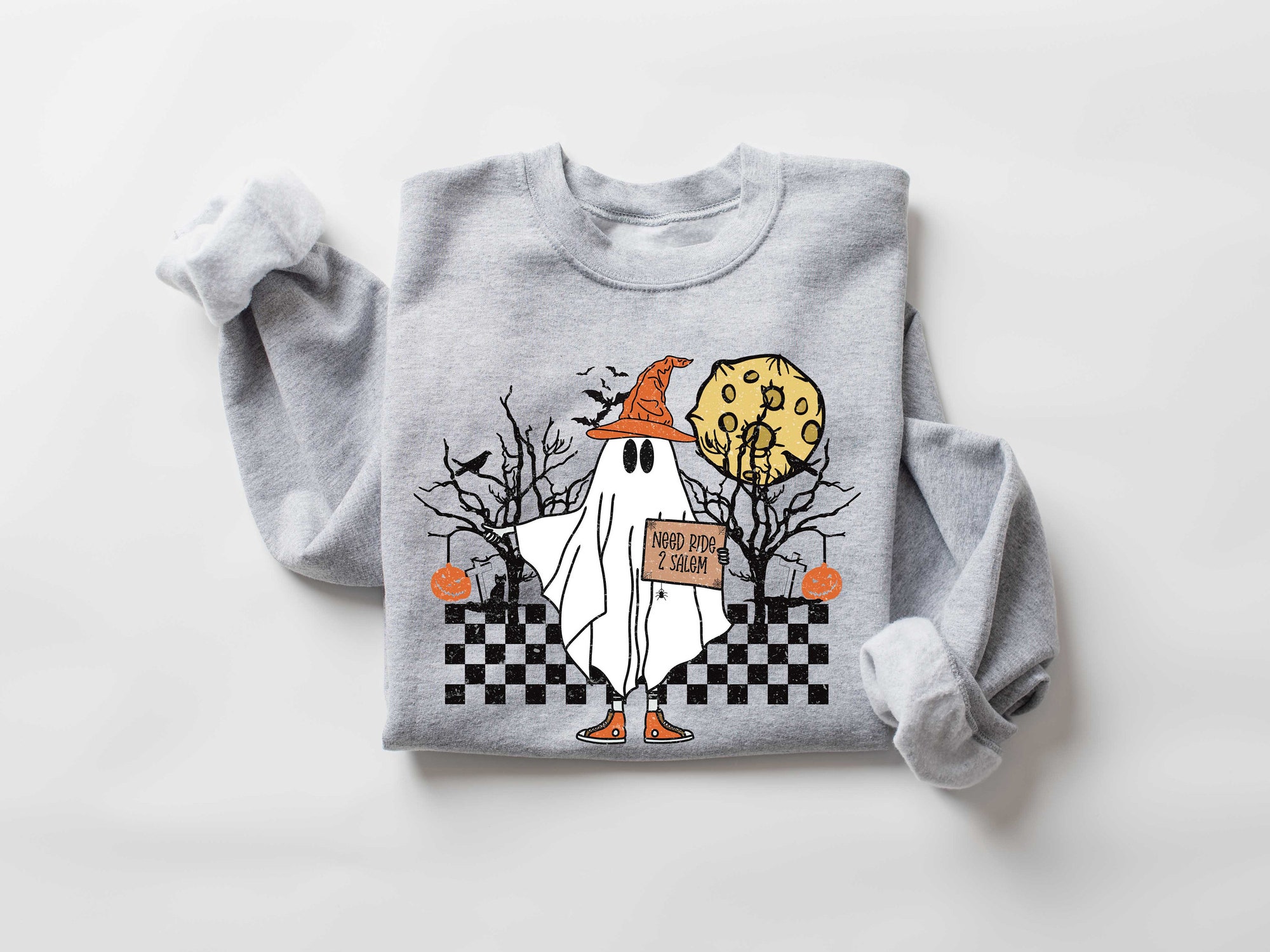 Boo Ghost Halloween Sweatshirt Cute Ghost Tee Funny Halloween Gift image 1