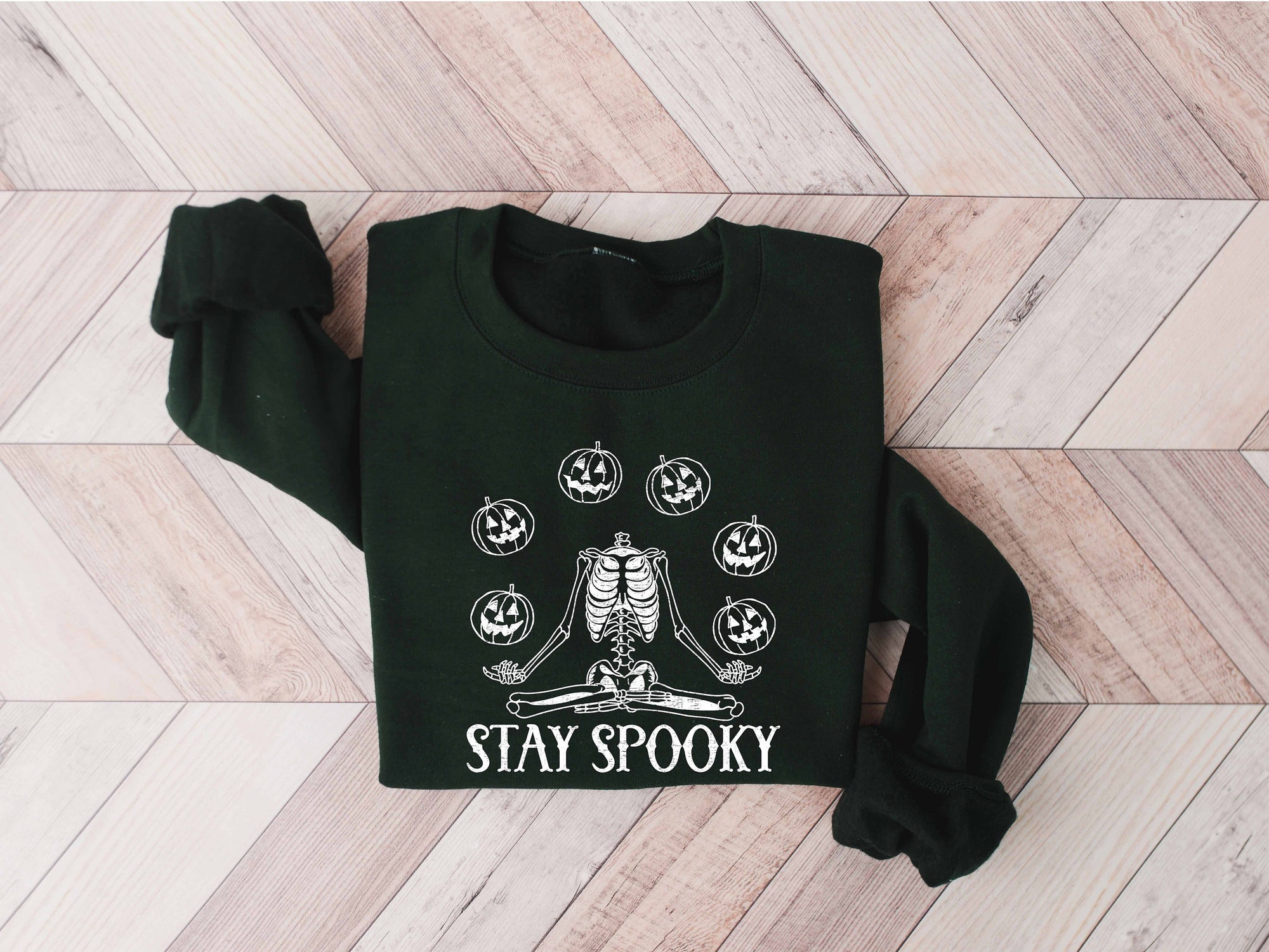 Spooky Sweatshirt Stay Spooky Skeleton Halloween Shirt image 3