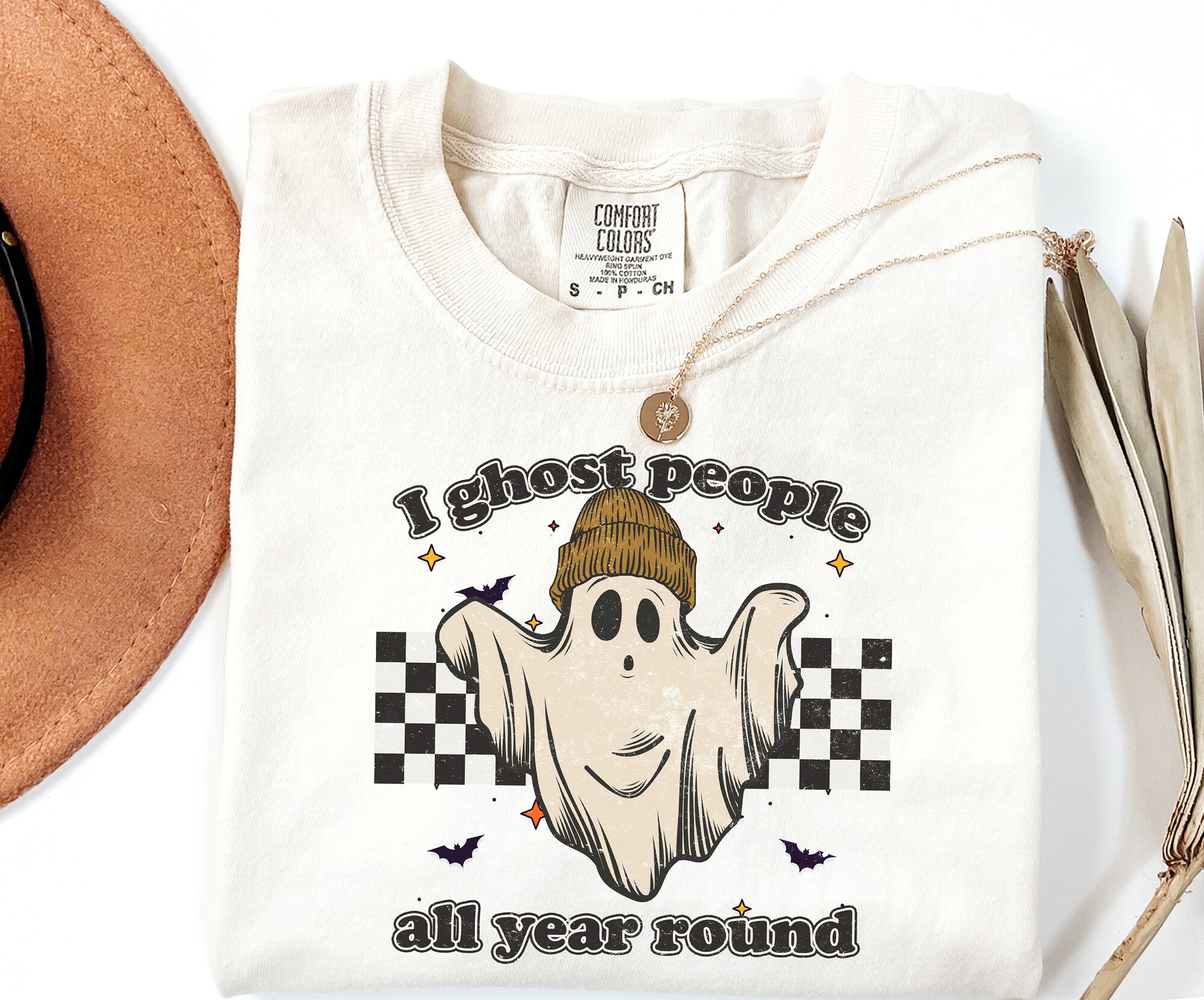 I Ghost People All Year Round Funny Halloween T-Shirt image 1