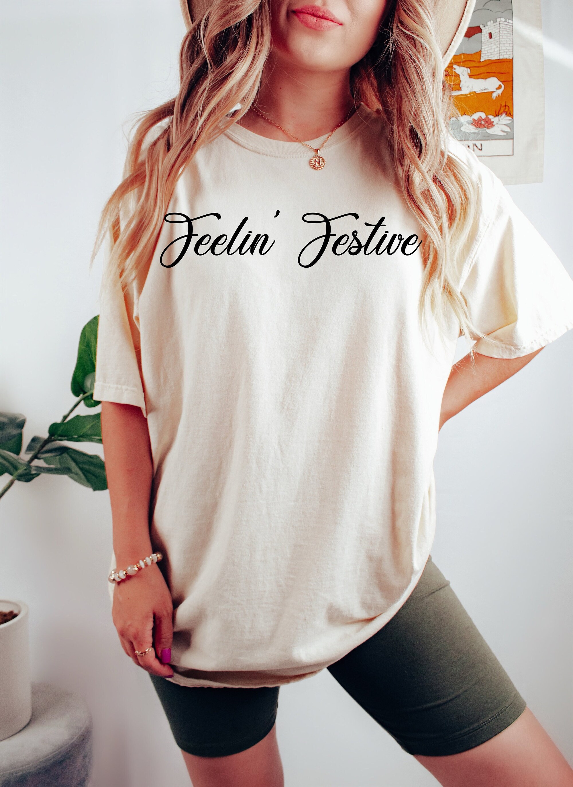 Feelin Festive: Cute Women's Christmas & Holiday Party T-Shirt image 2