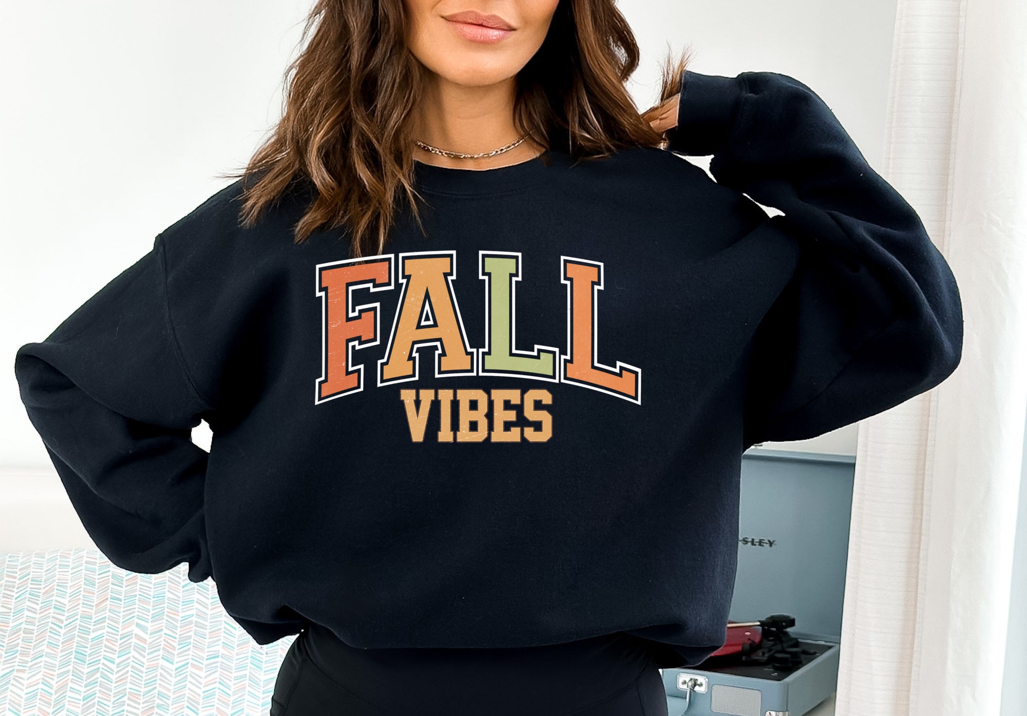 Fall Vibes Sweatshirt Halloween Sweatshirt Fall Leopard Sweatshirt image 2