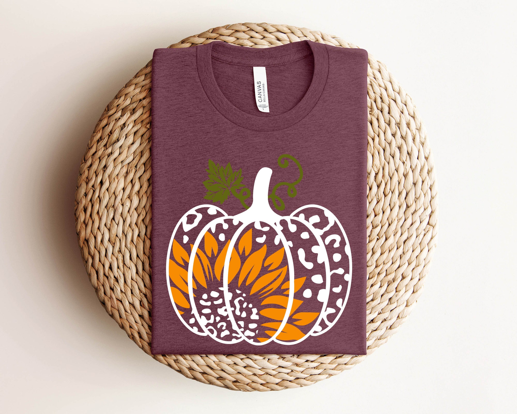 Leopard Pumpkin Sweatshirt Halloween Sweater Cute Fall Sweatshirt image 3