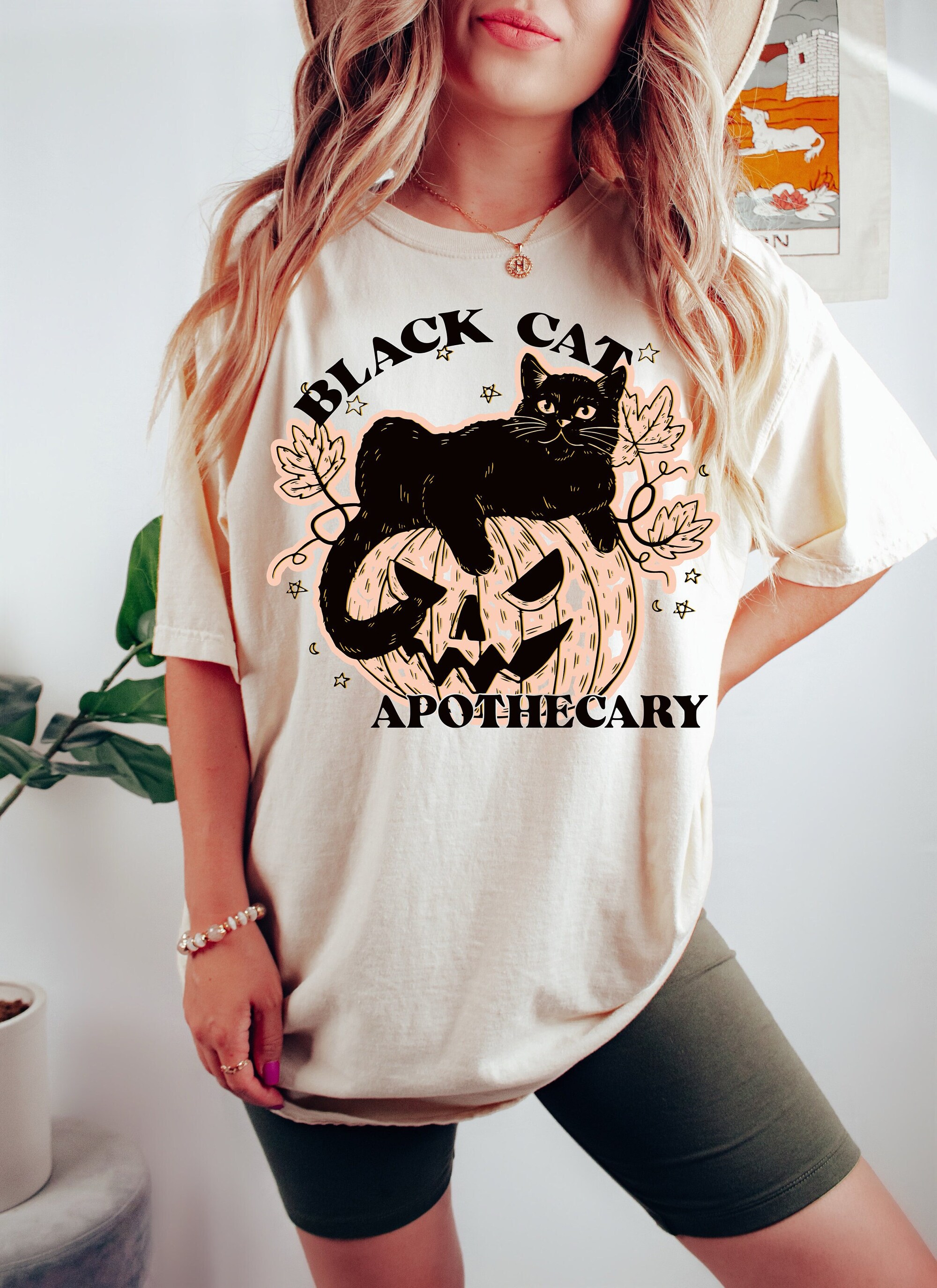 Boo! Cat Lovers' Halloween: Spooky Black & Ghost Cat Tee image 0