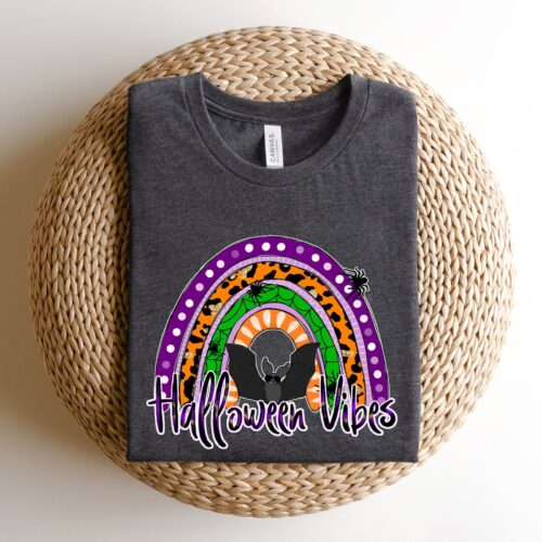 Halloween Vibes Rainbow Sweatshirt: Spooky Funny Women's Gift Shirt image 0