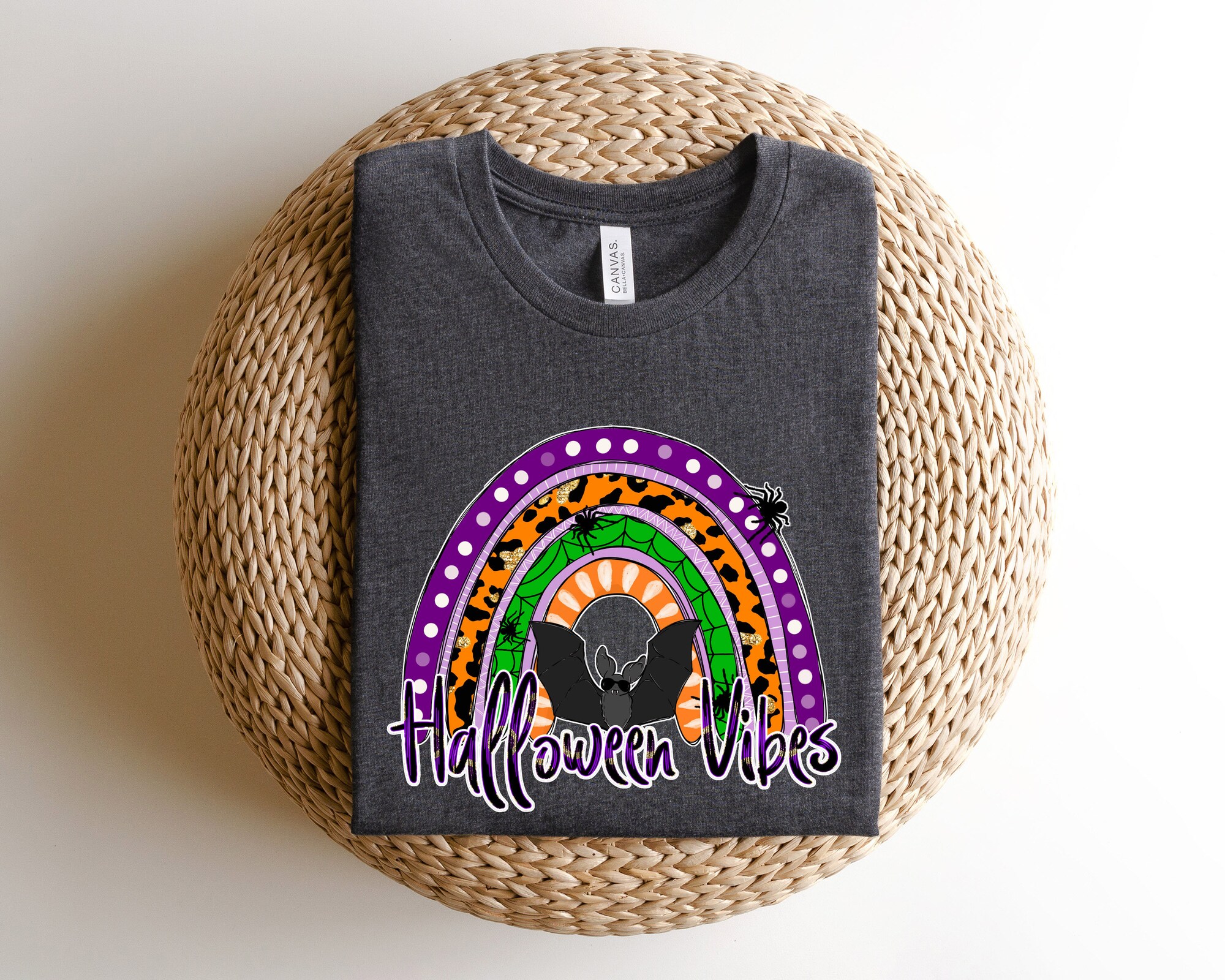 Halloween Vibes Rainbow Sweatshirt: Spooky Funny Women's Gift Shirt image 0