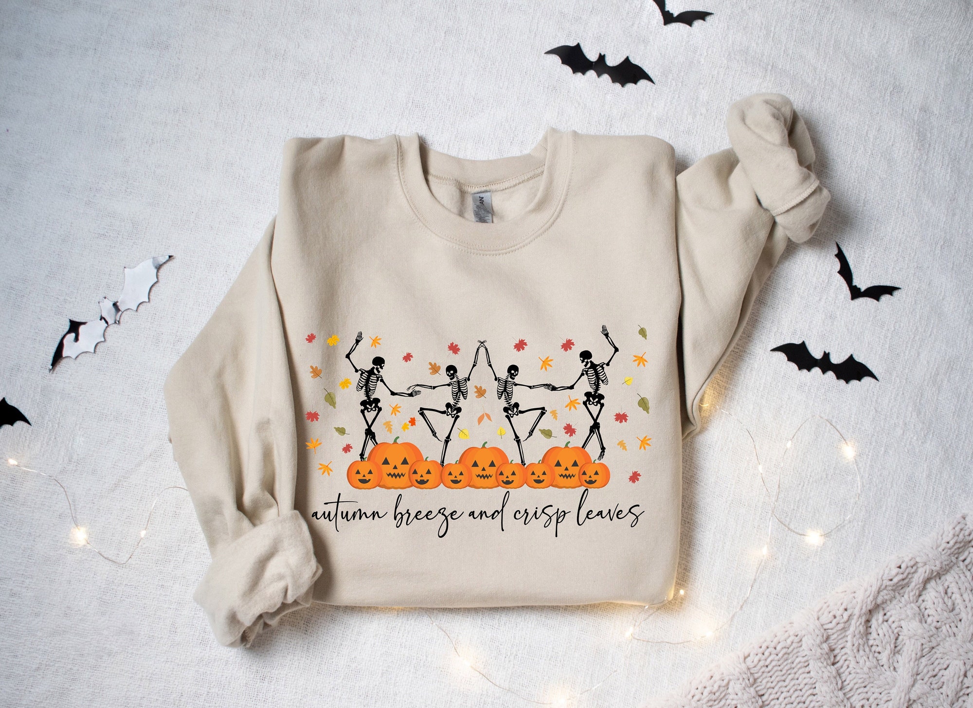 Skeleton Pumpkin Halloween Sweatshirt image 1