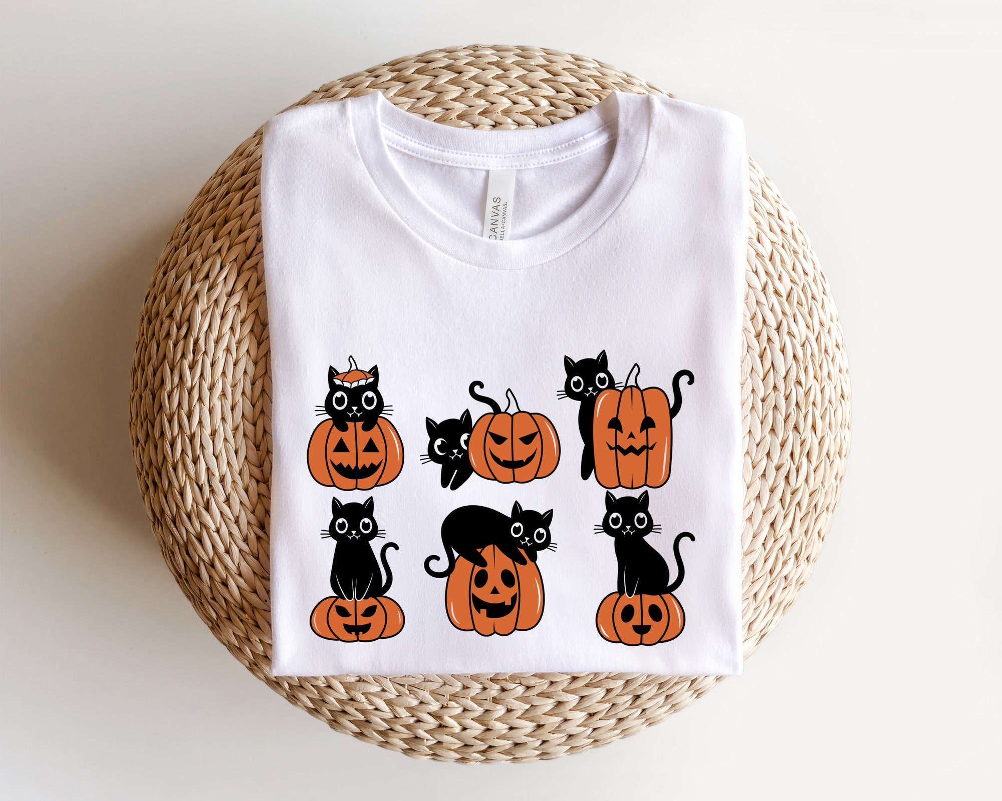 Halloween Cat and Ghost Sweatshirt: Cool Cat Lover Shirt for Spooky Season image 0