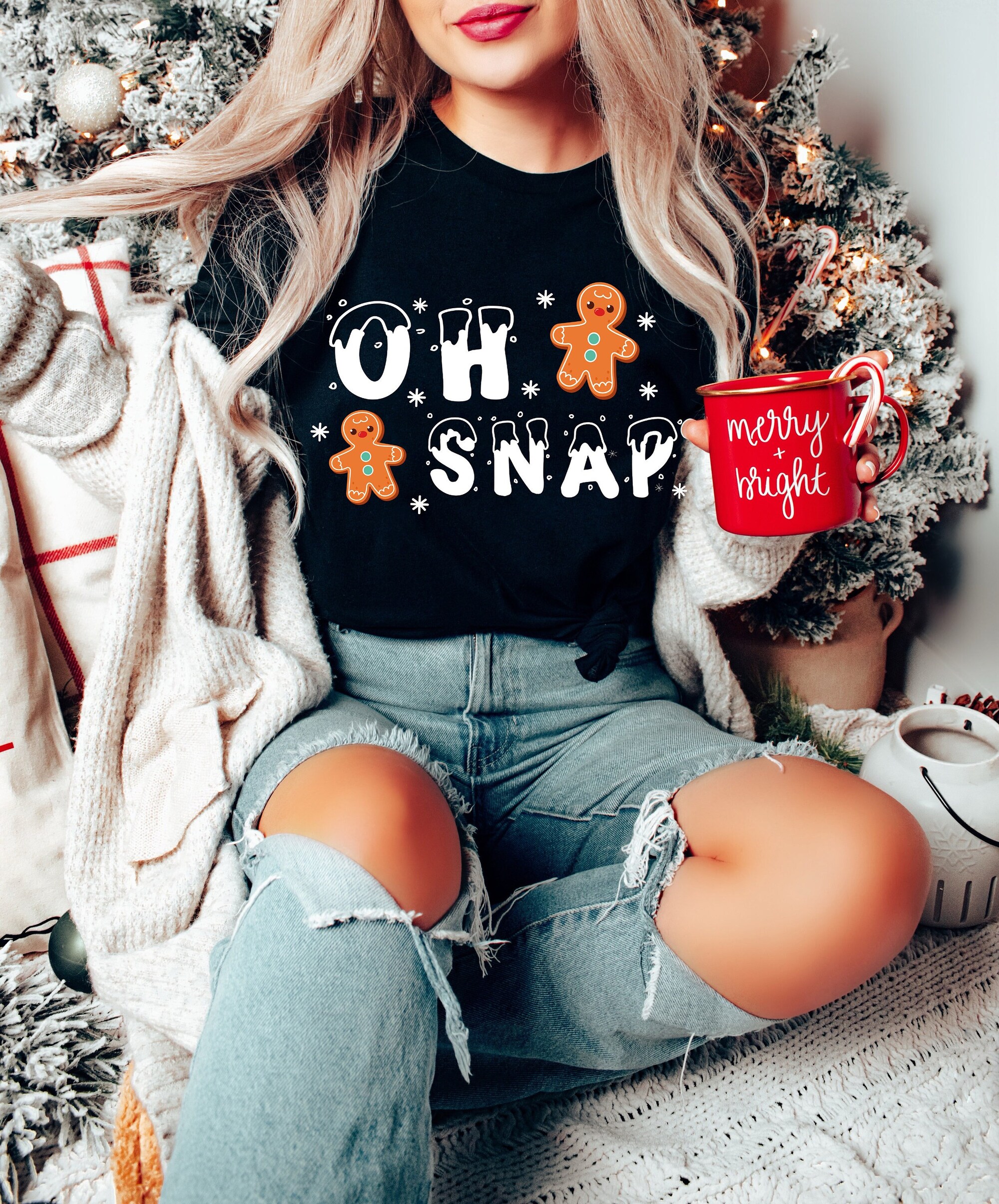 Oh Snap! Funny Gingerbread Man Shirt: Perfect Christmas Gift image 1